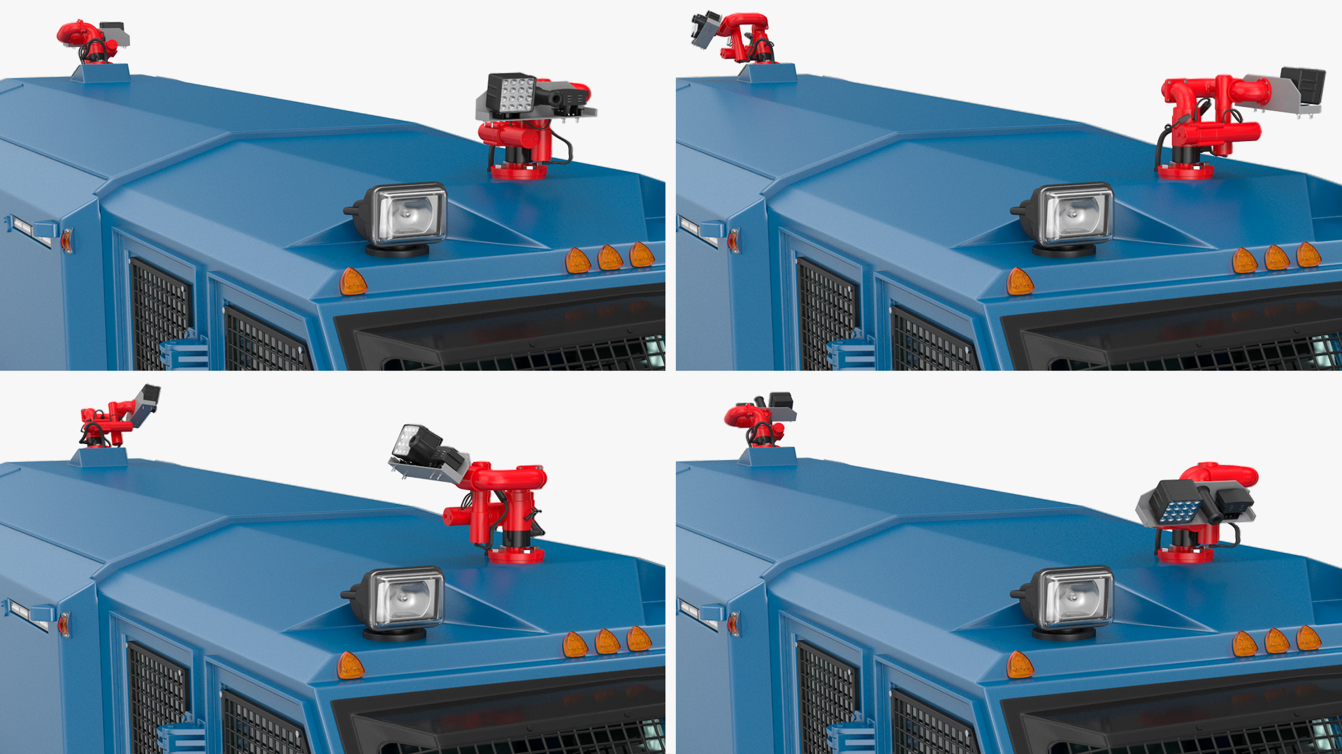 Anti Riot Vehicle Blue Rigged 3D model