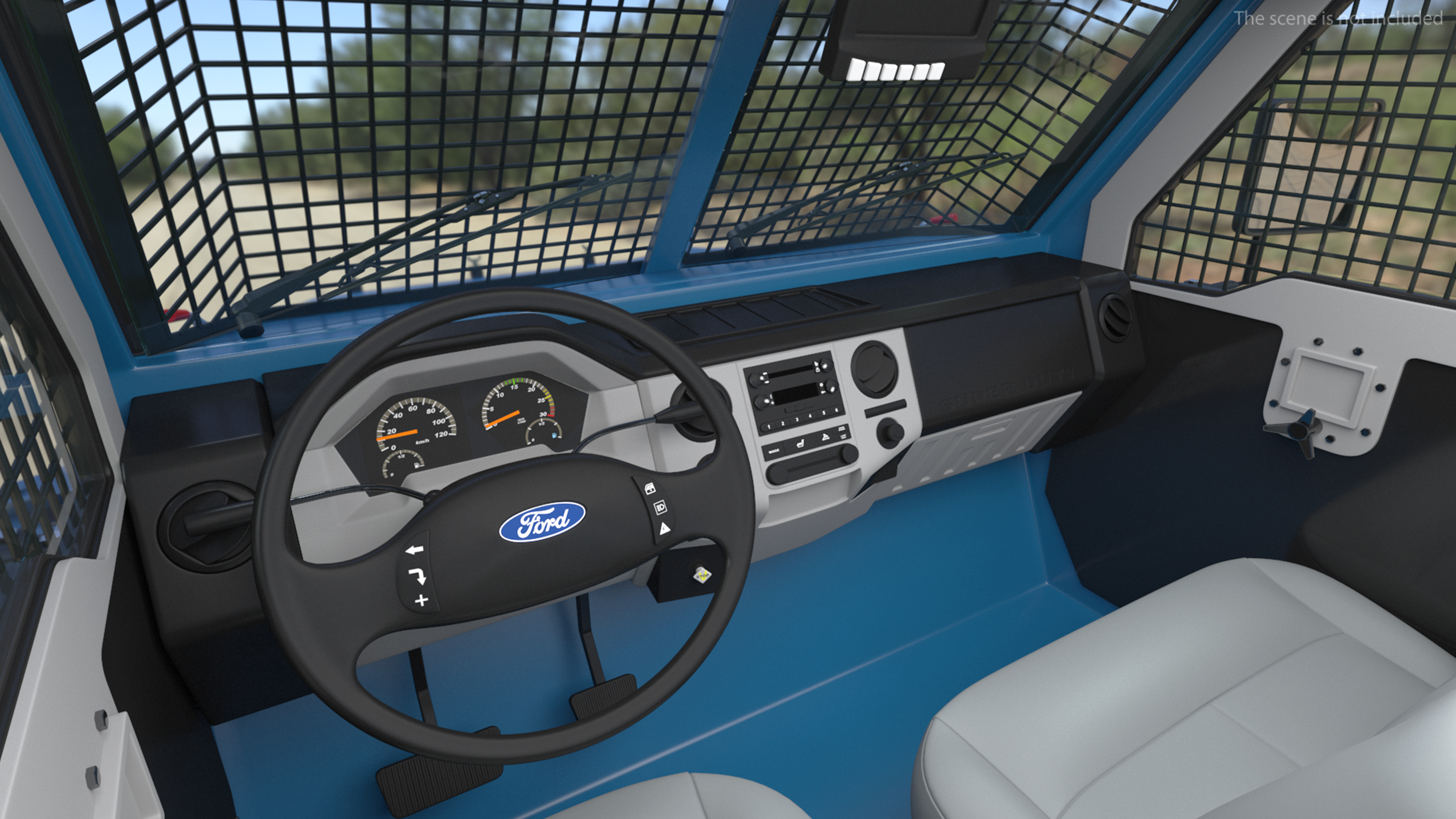 Anti Riot Vehicle Blue Rigged 3D model