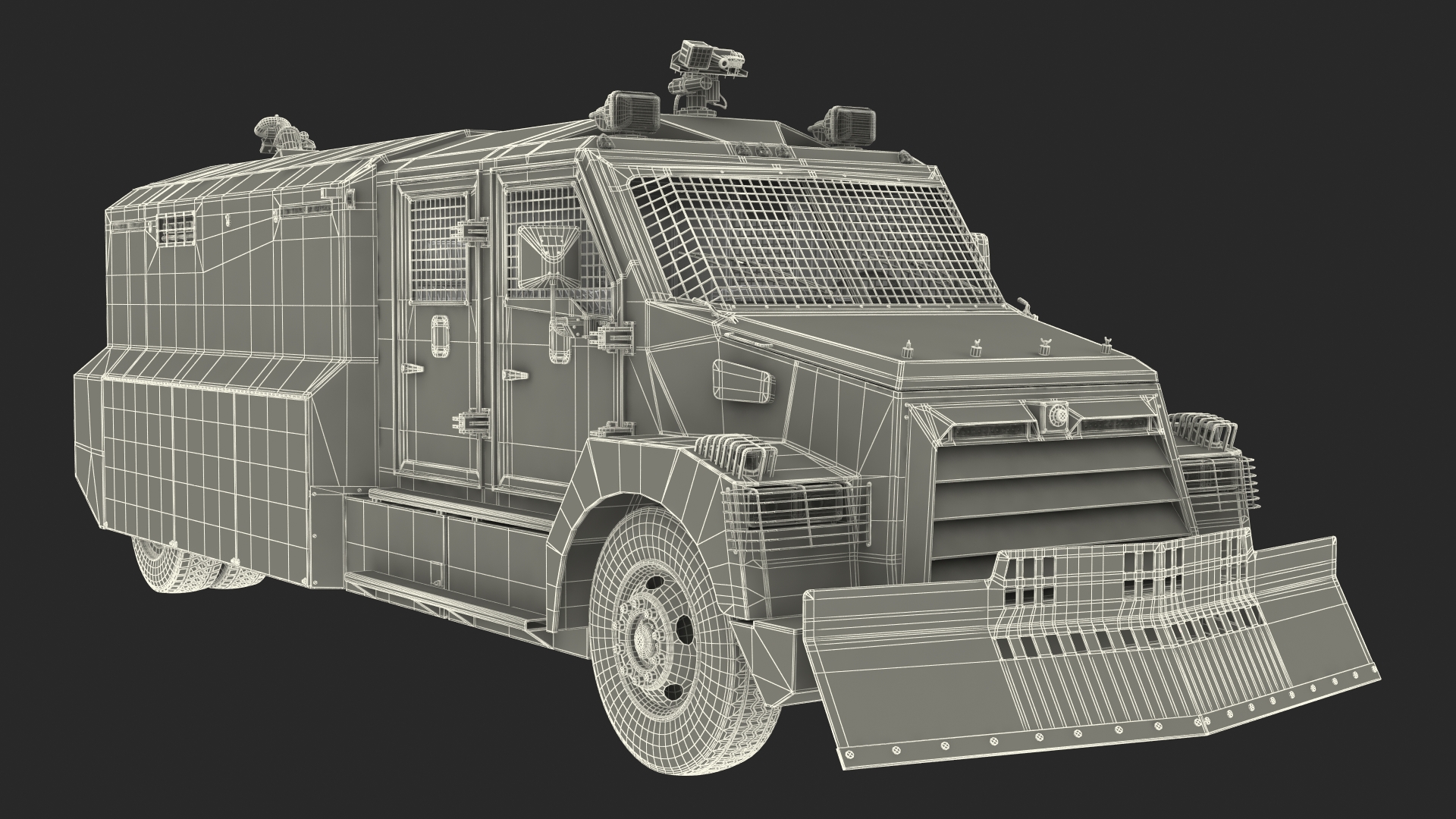 Anti Riot Vehicle Blue Rigged 3D model