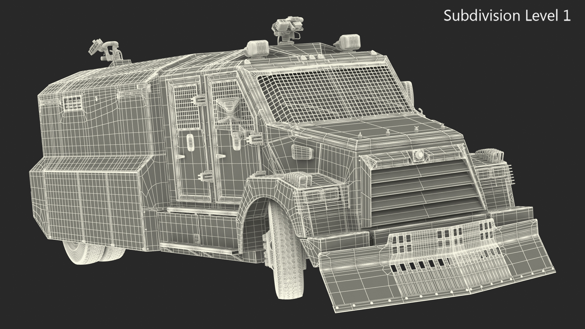 Anti Riot Vehicle Blue Rigged 3D model