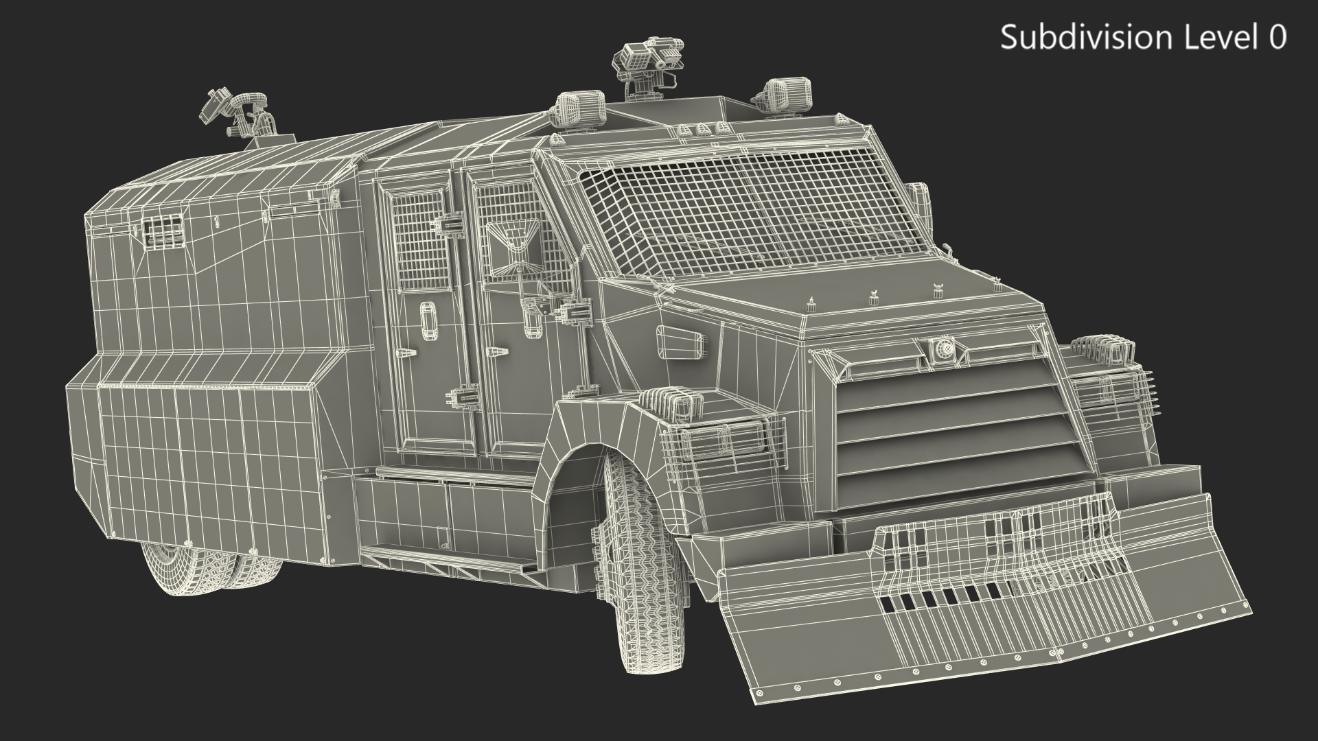 Anti Riot Vehicle Blue Rigged 3D model