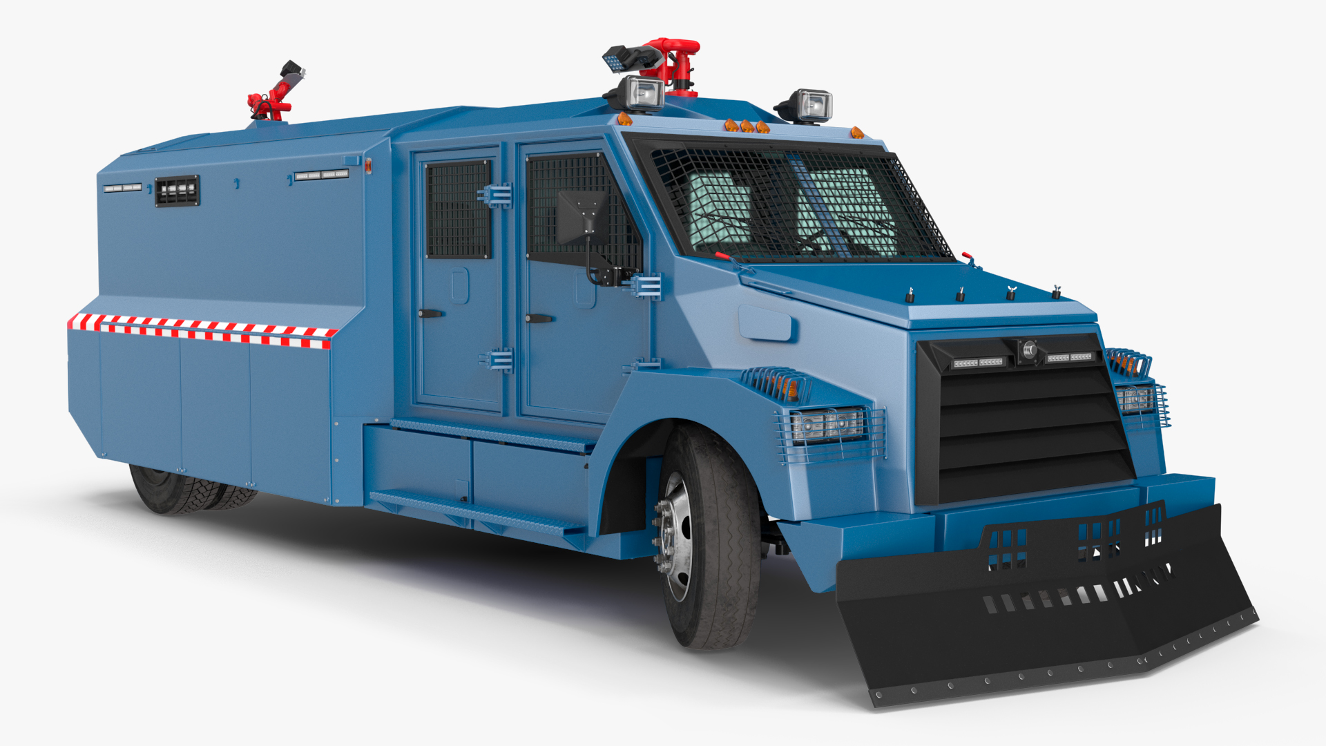 Anti Riot Vehicle Blue Rigged 3D model