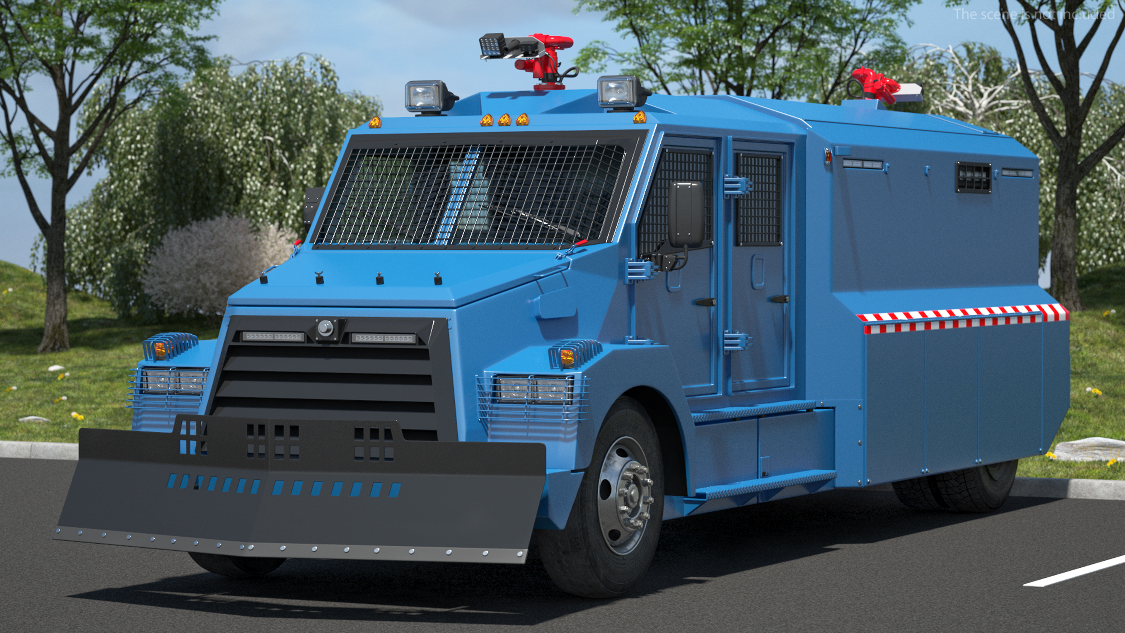Anti Riot Vehicle Blue Rigged 3D model
