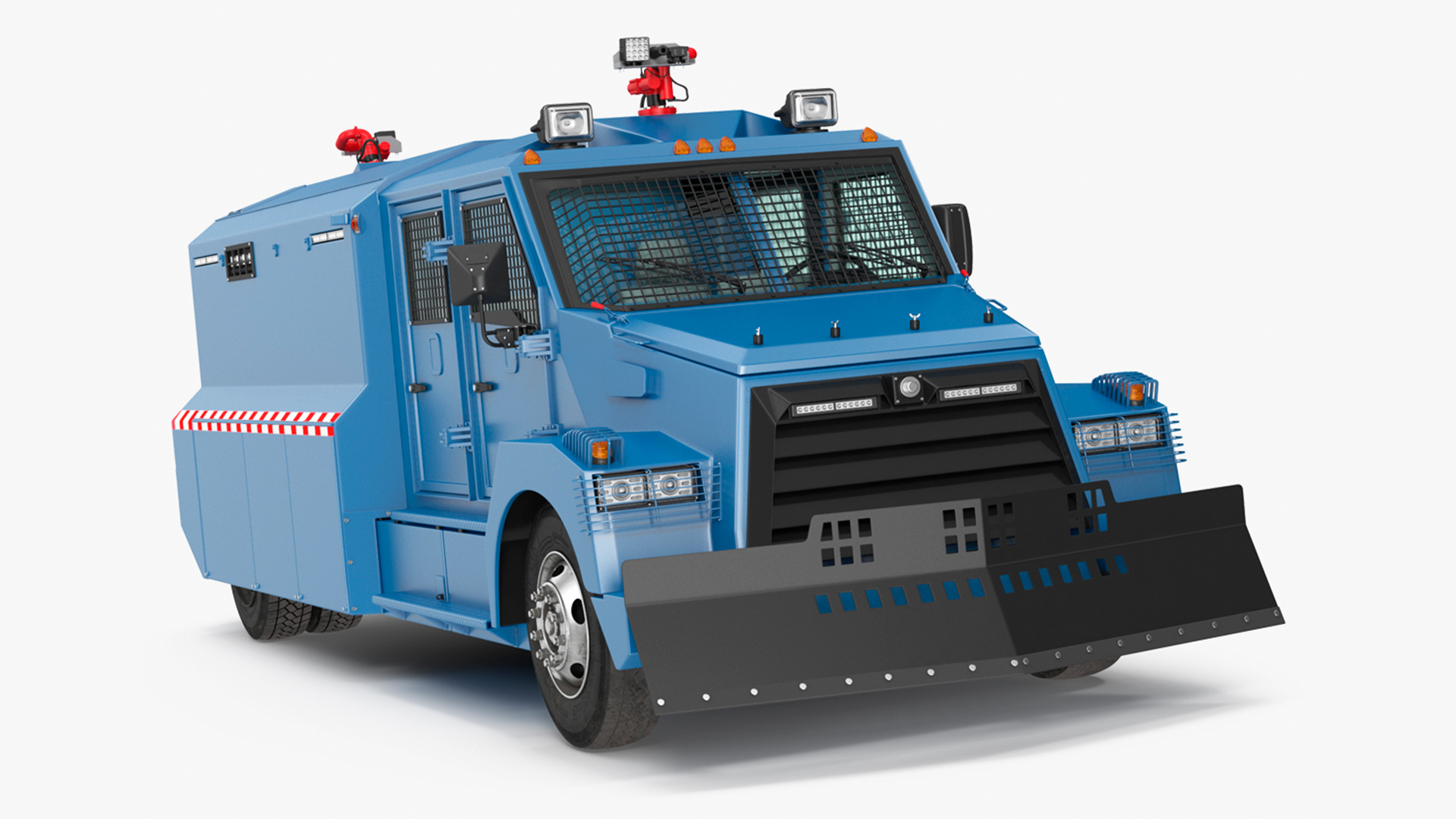 Anti Riot Vehicle Blue Rigged 3D model