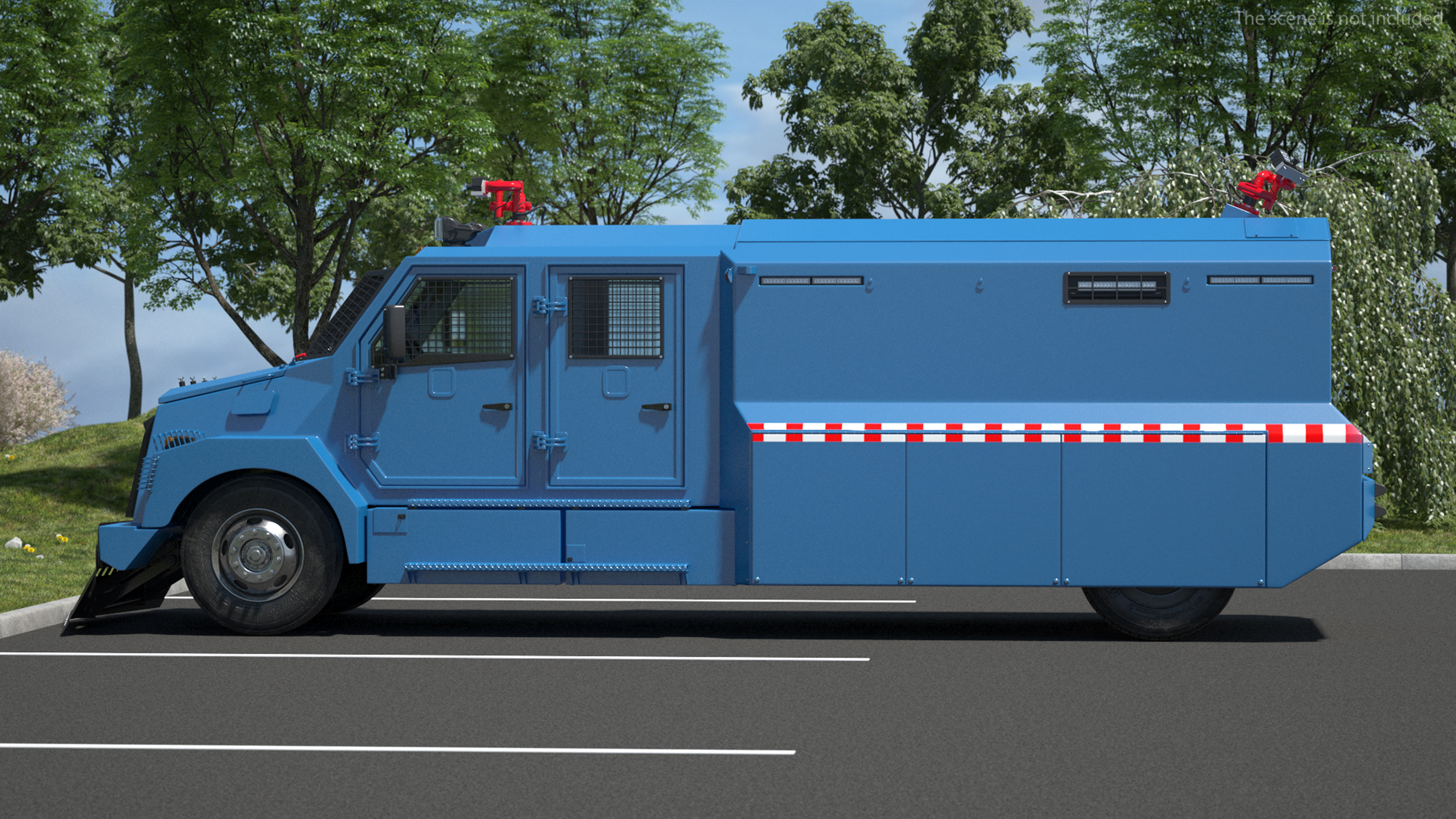 Anti Riot Vehicle Blue Rigged 3D model