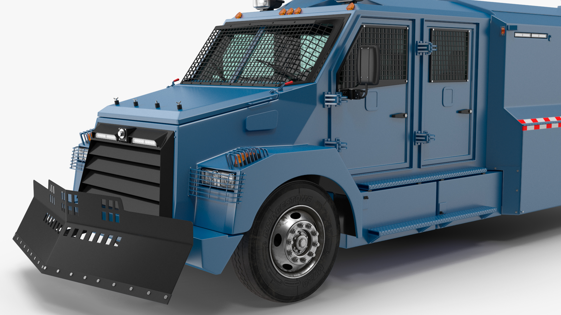 Anti Riot Vehicle Blue Rigged 3D model