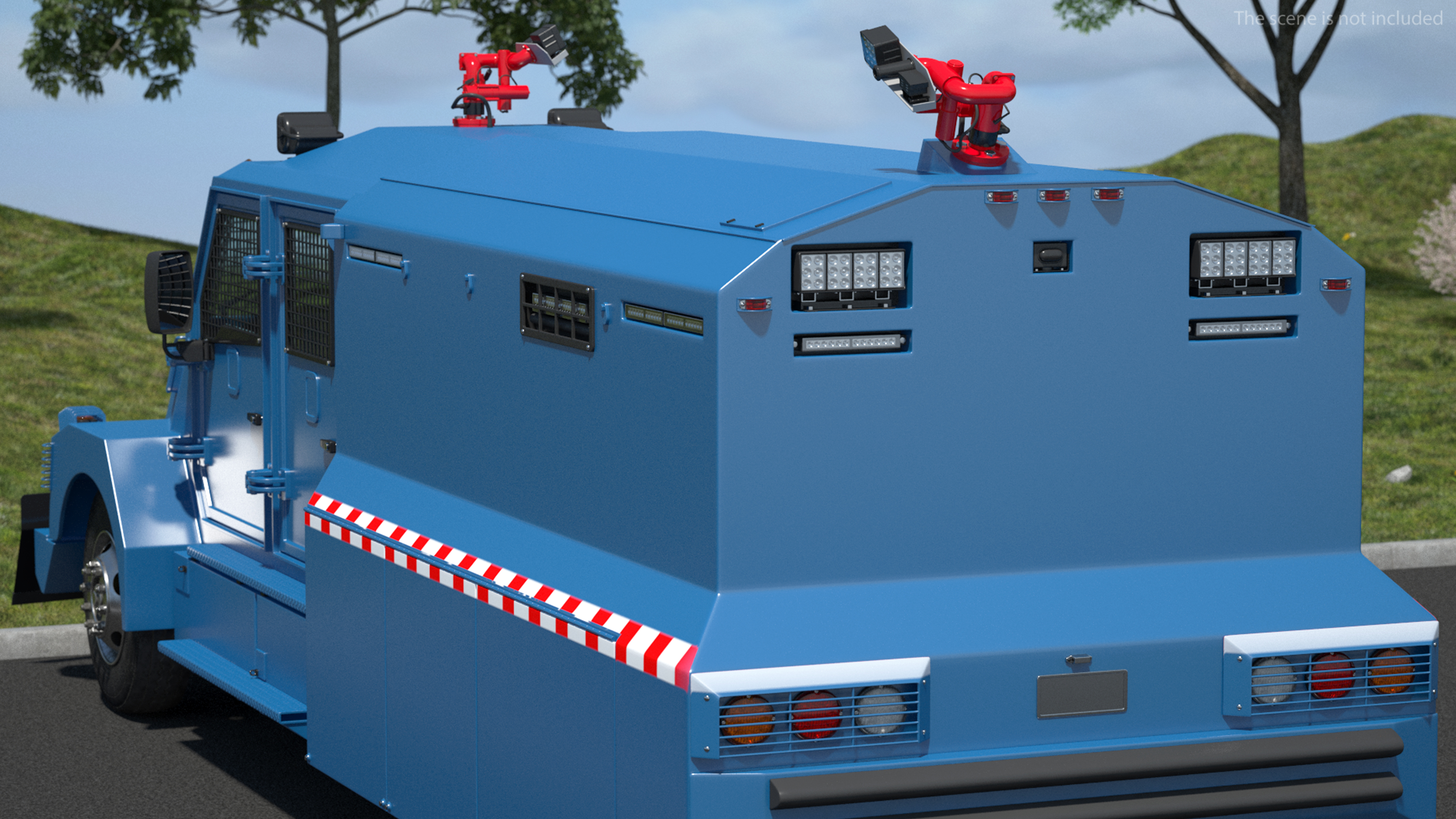 Anti Riot Vehicle Blue Rigged 3D model
