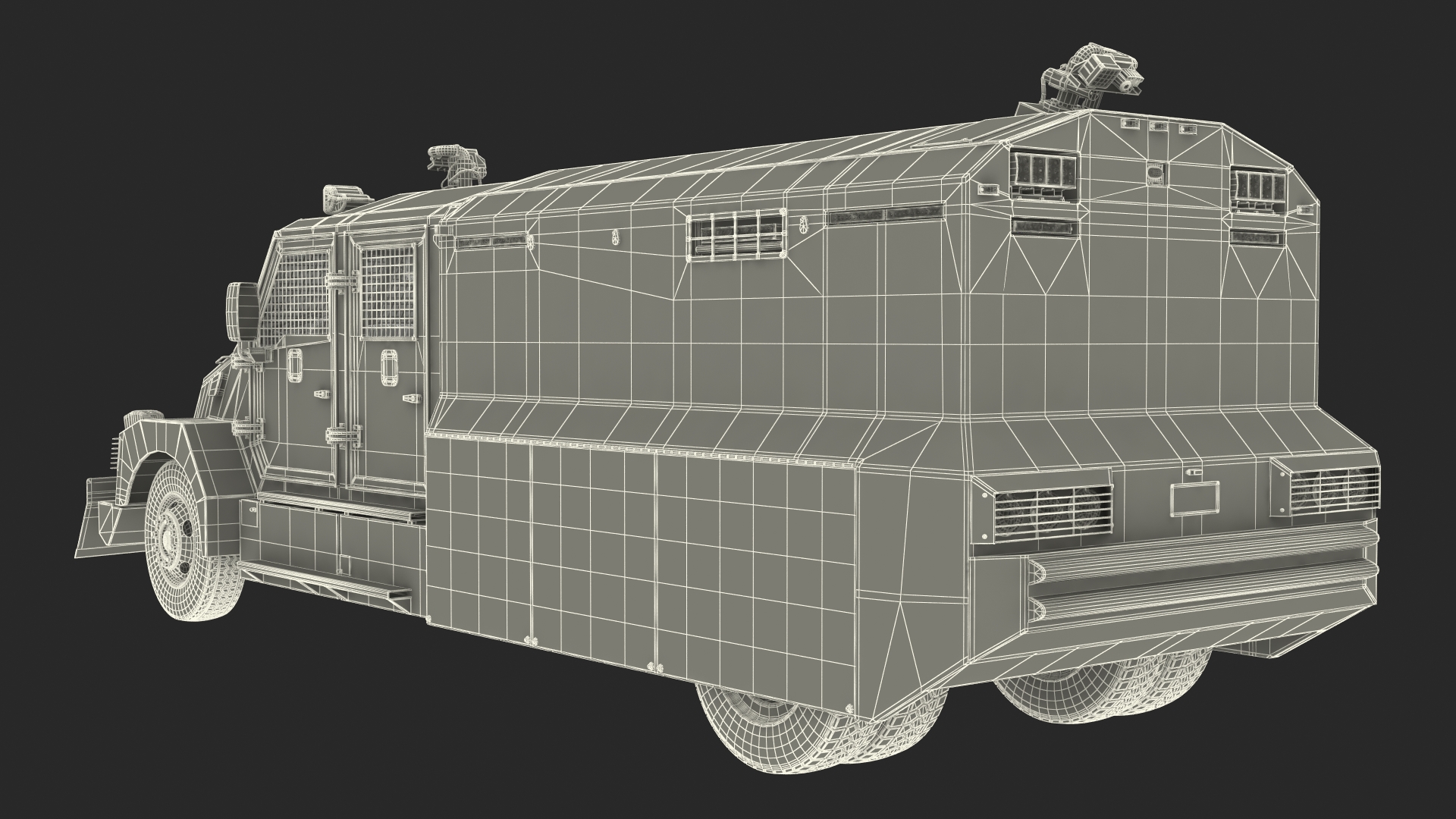Anti Riot Vehicle Blue Rigged 3D model