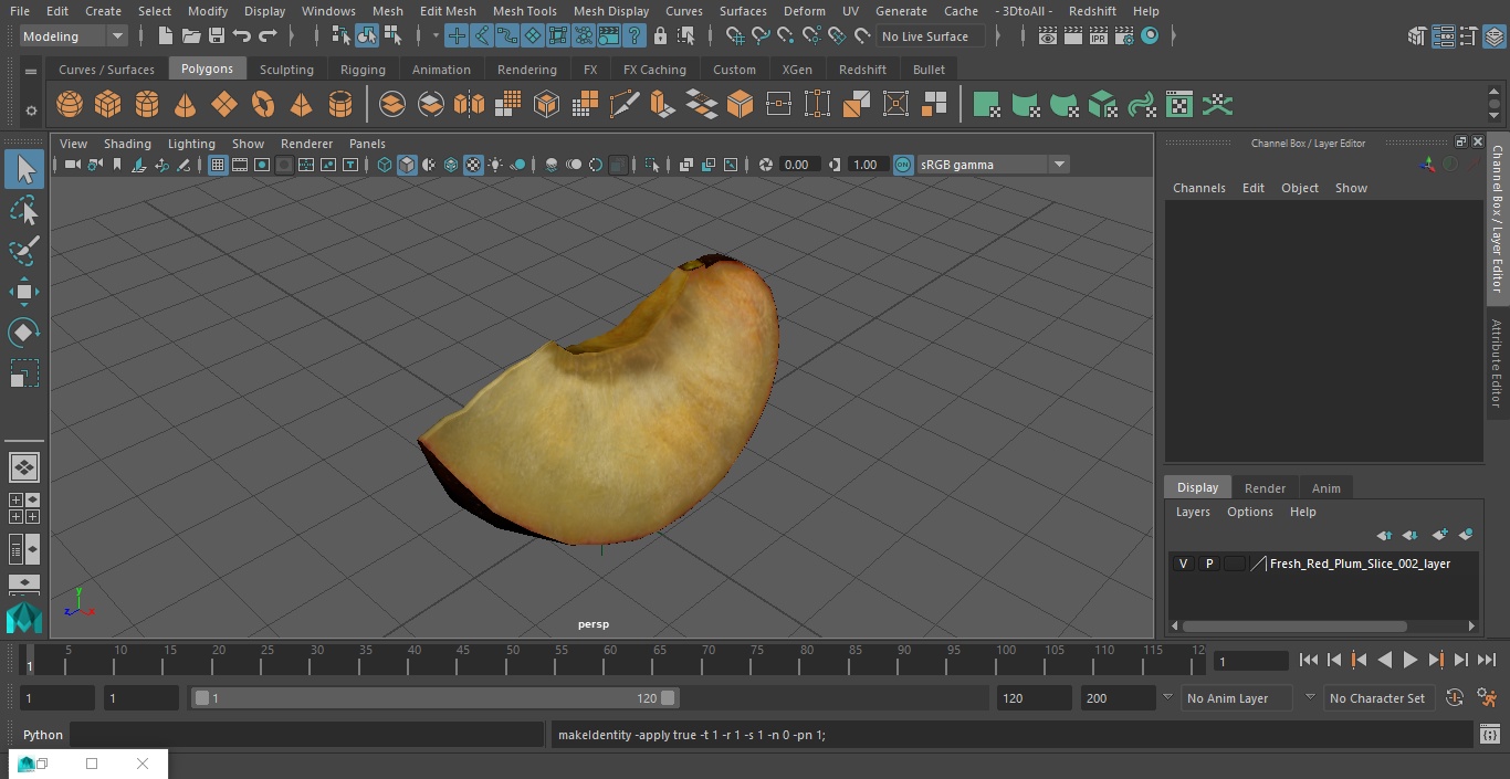3D model Fresh Red Plum Slice