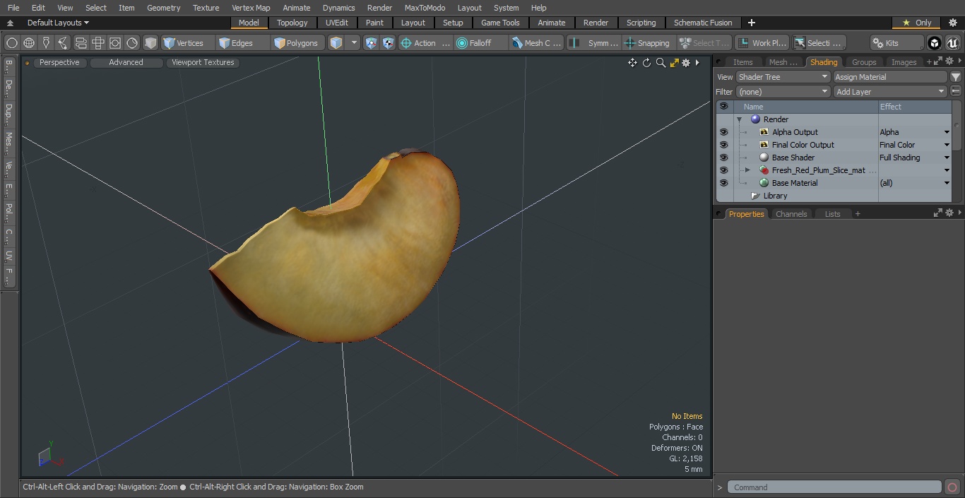 3D model Fresh Red Plum Slice