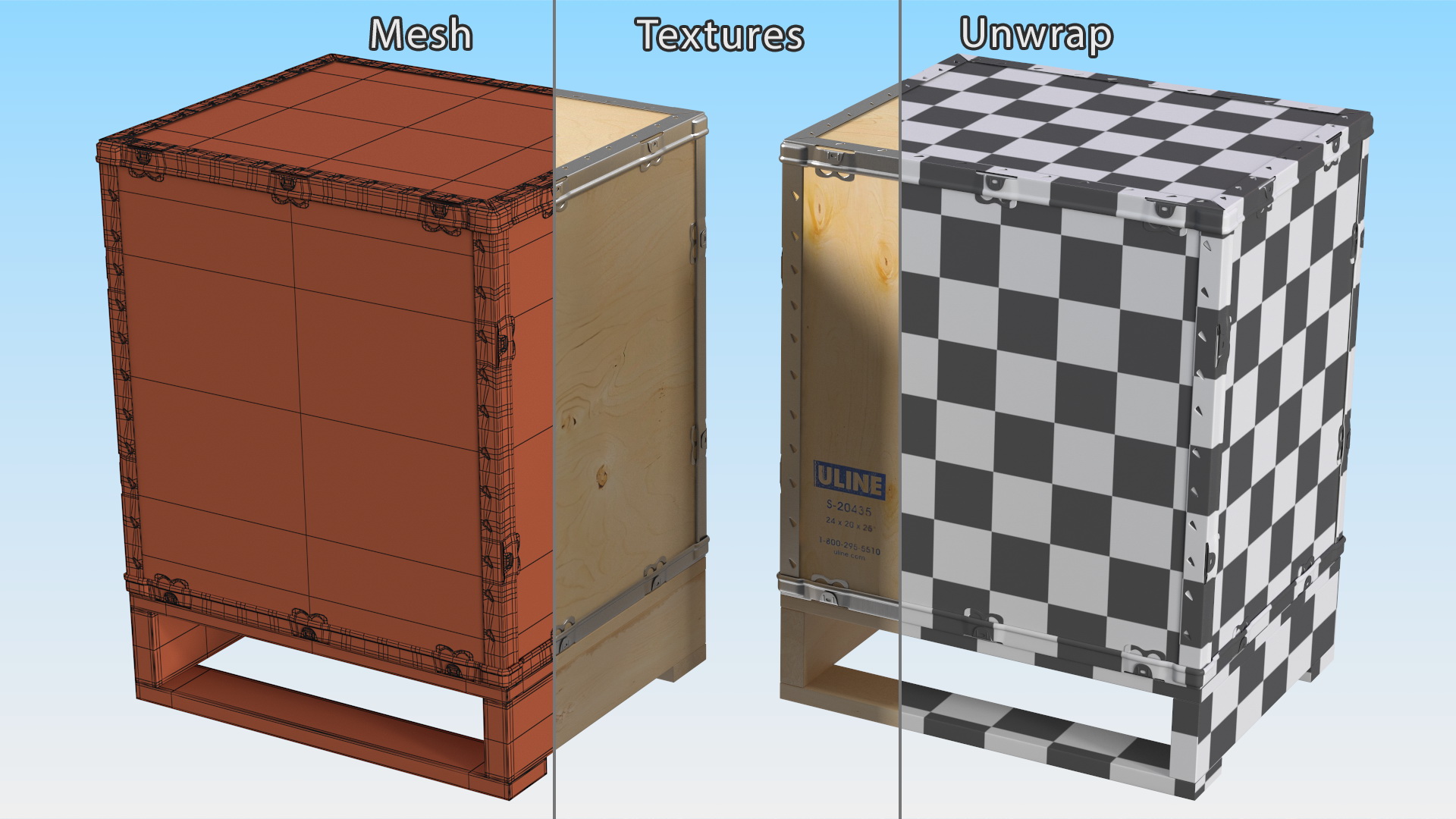 Shipping Wooden Box 24x20 Inches 3D
