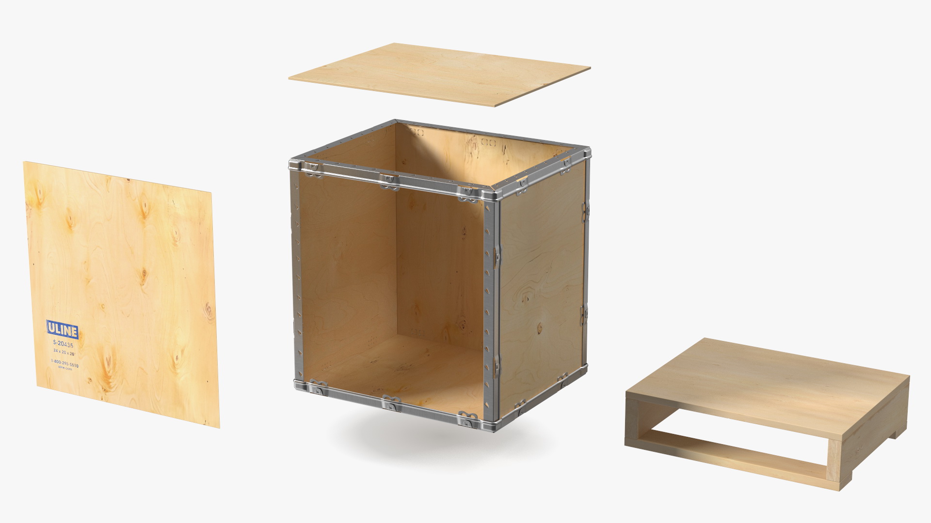Shipping Wooden Box 24x20 Inches 3D