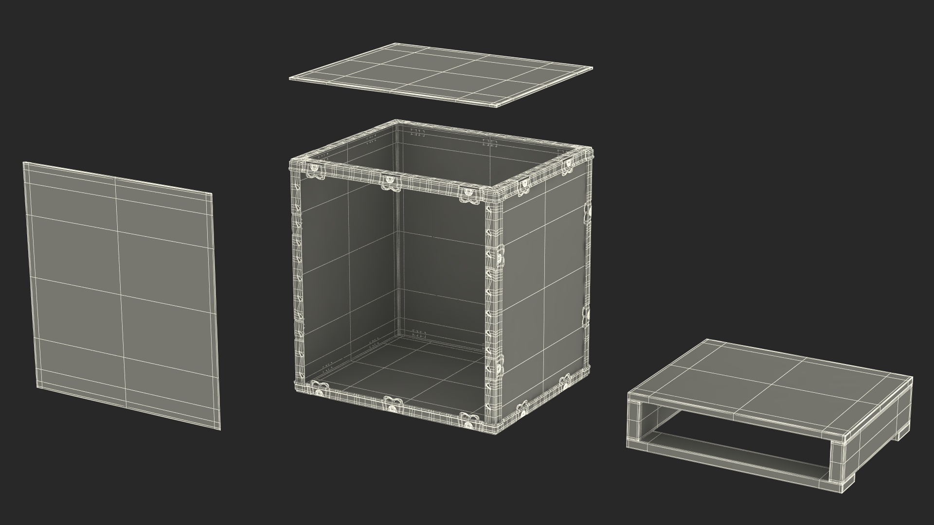 Shipping Wooden Box 24x20 Inches 3D