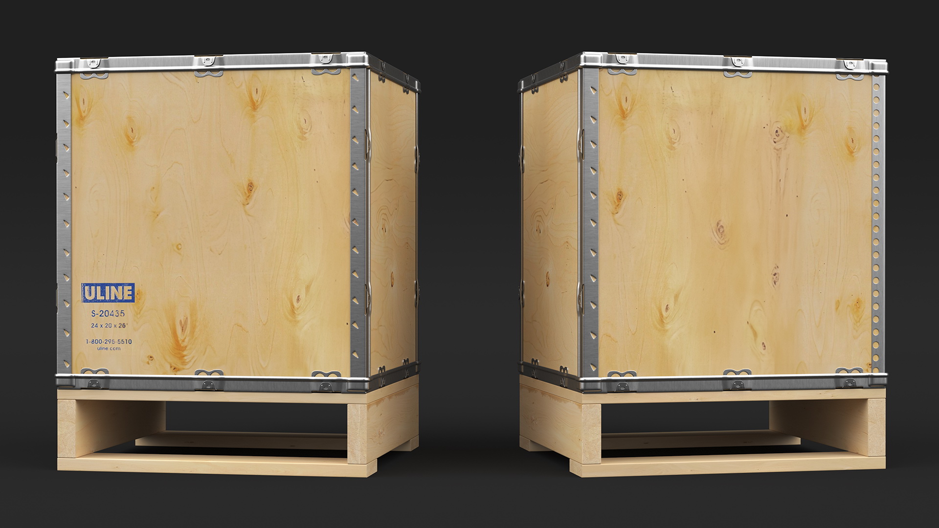 Shipping Wooden Box 24x20 Inches 3D