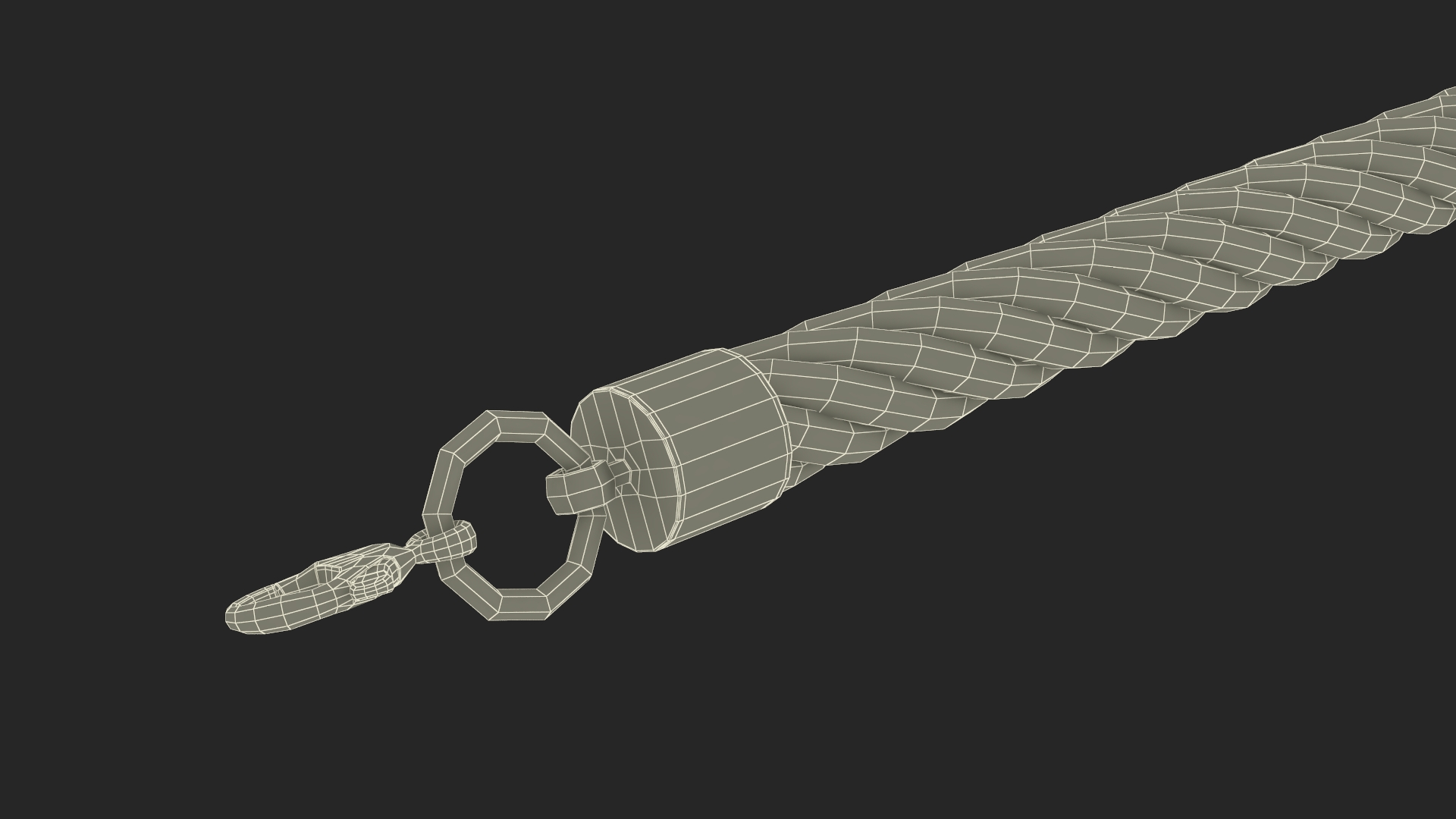 3D model Solid Cable Jewelry Chain Gold