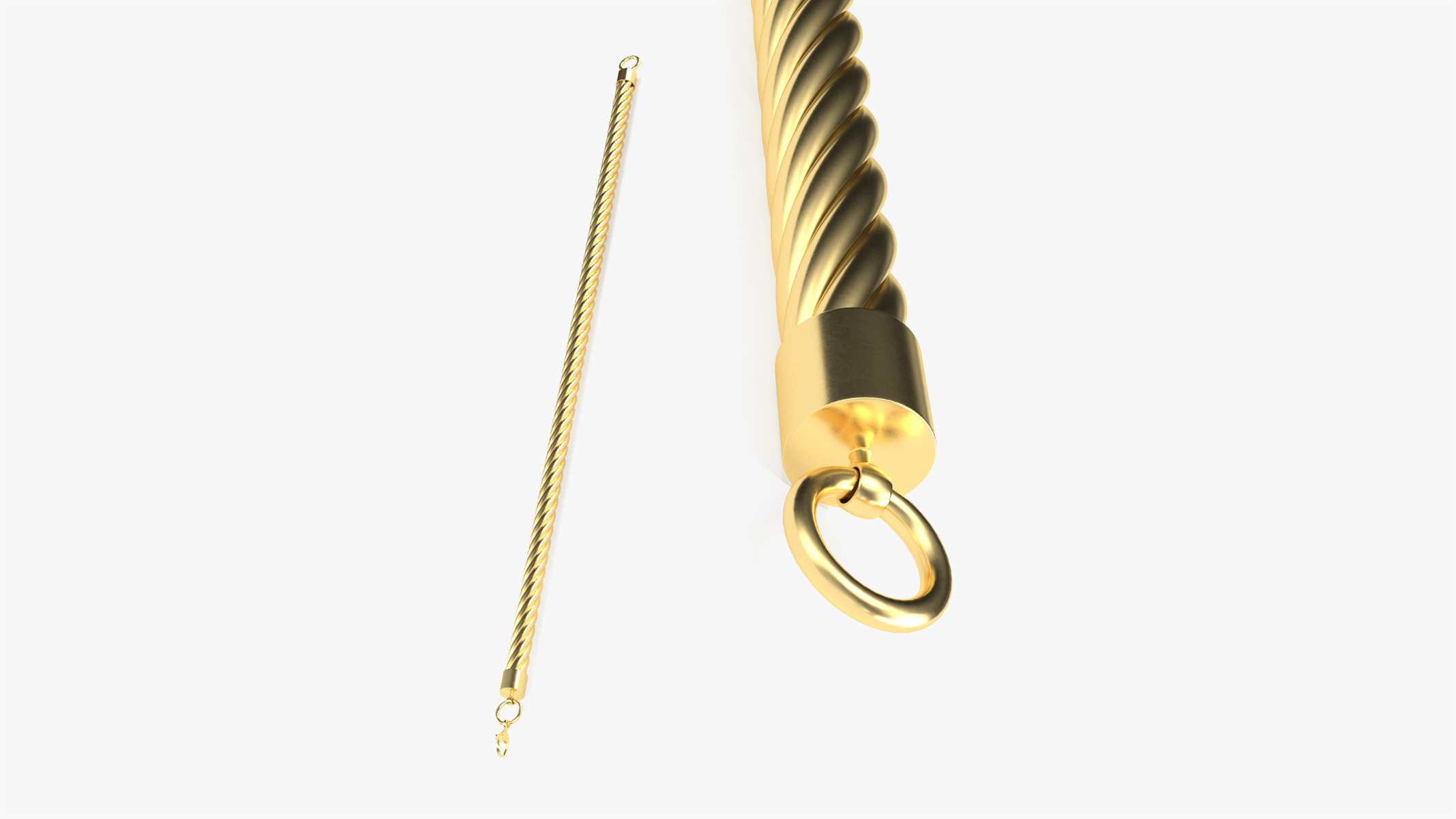 3D model Solid Cable Jewelry Chain Gold
