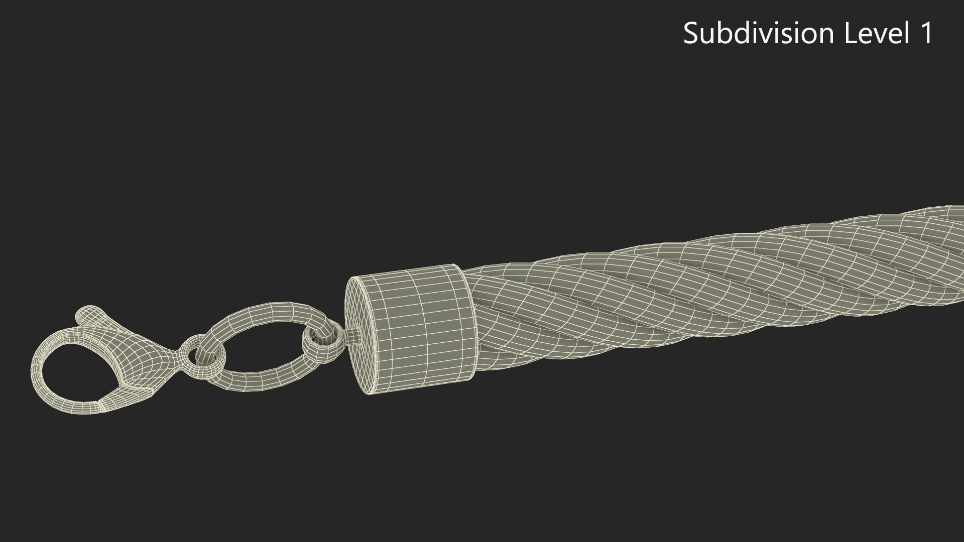 3D model Solid Cable Jewelry Chain Gold