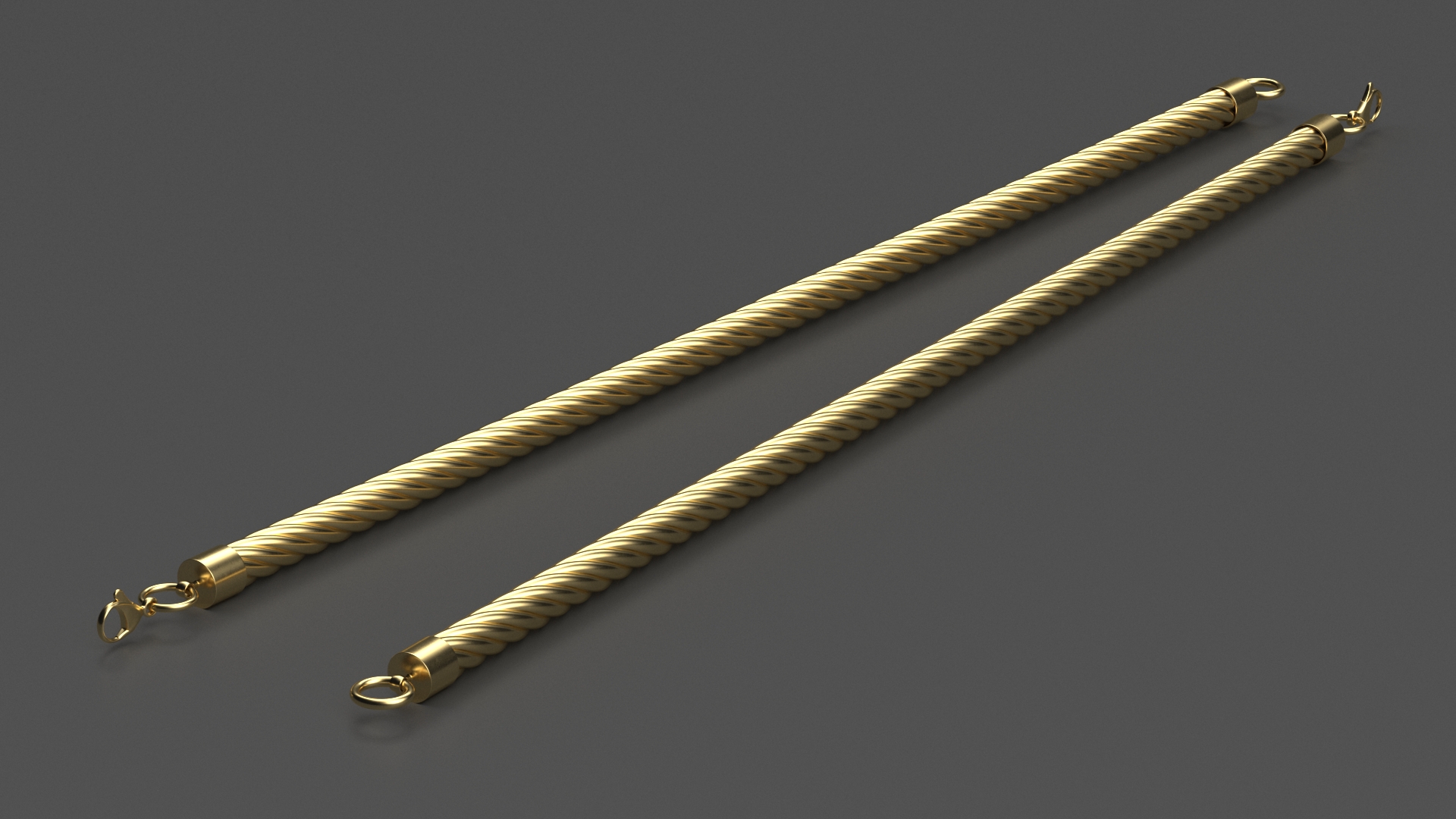 3D model Solid Cable Jewelry Chain Gold