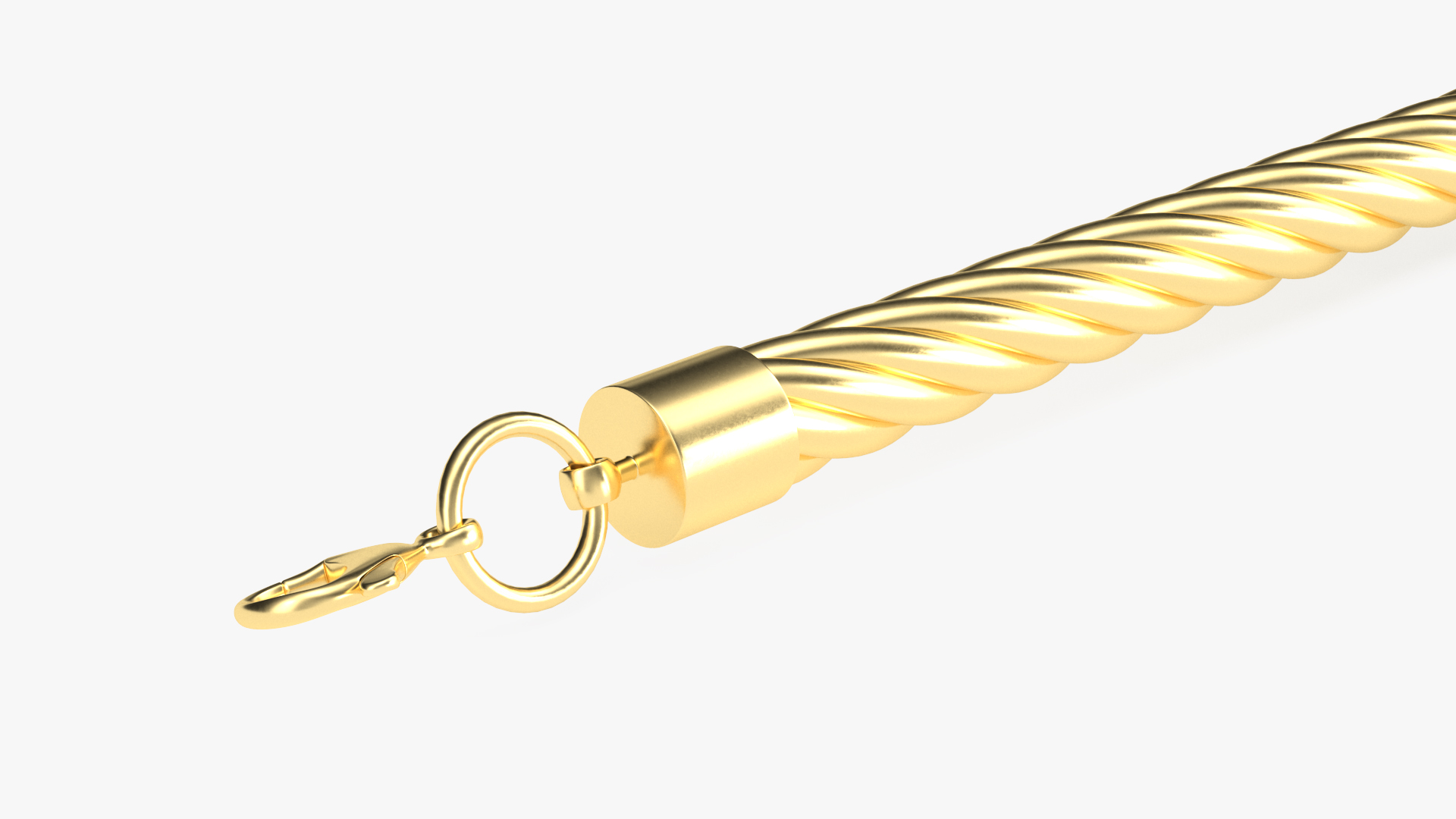 3D model Solid Cable Jewelry Chain Gold