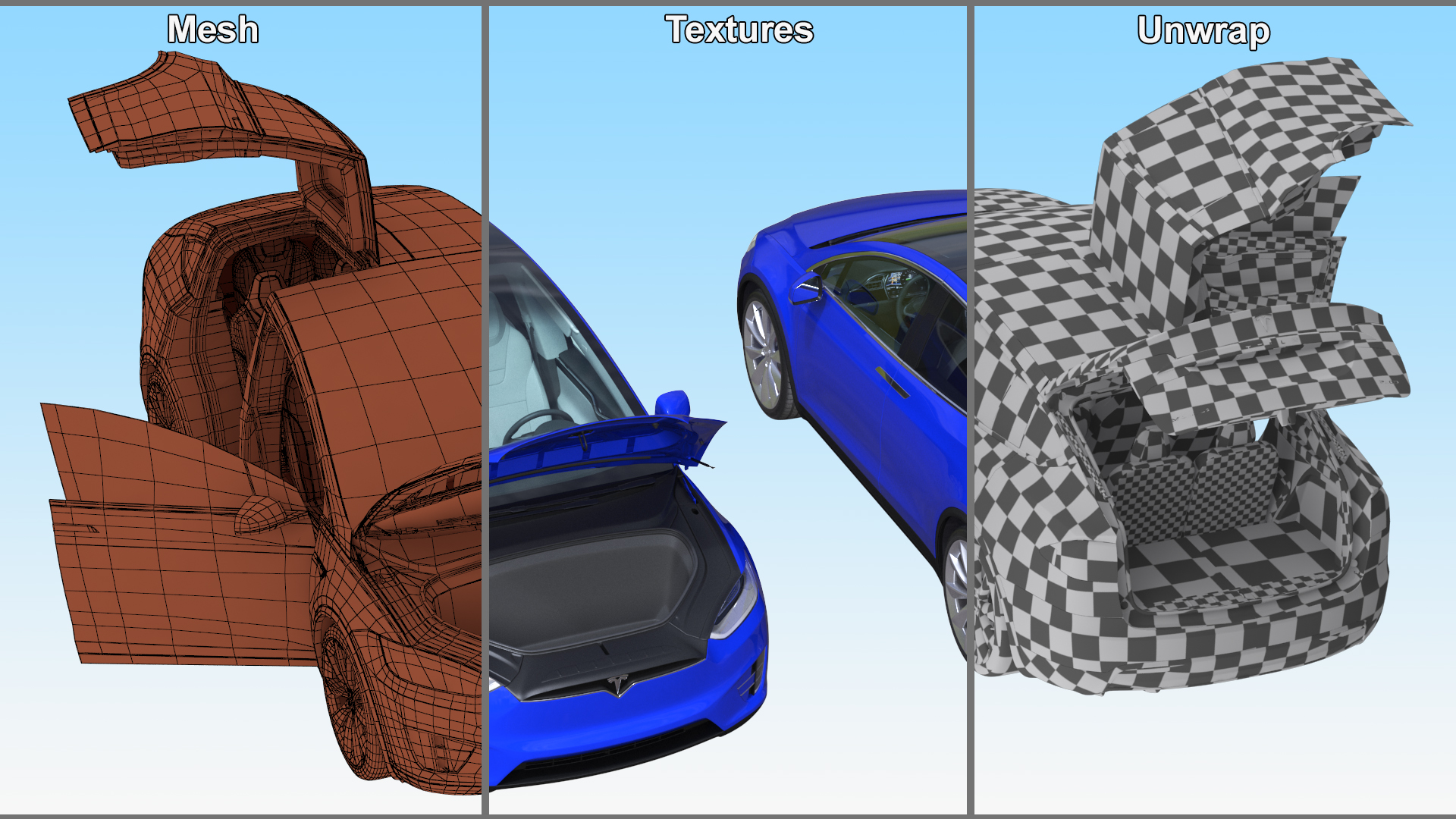 3D Tesla Model X Electric SUV
