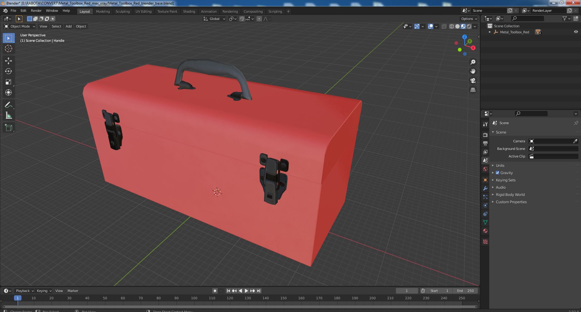 Metal Toolbox Red 3D