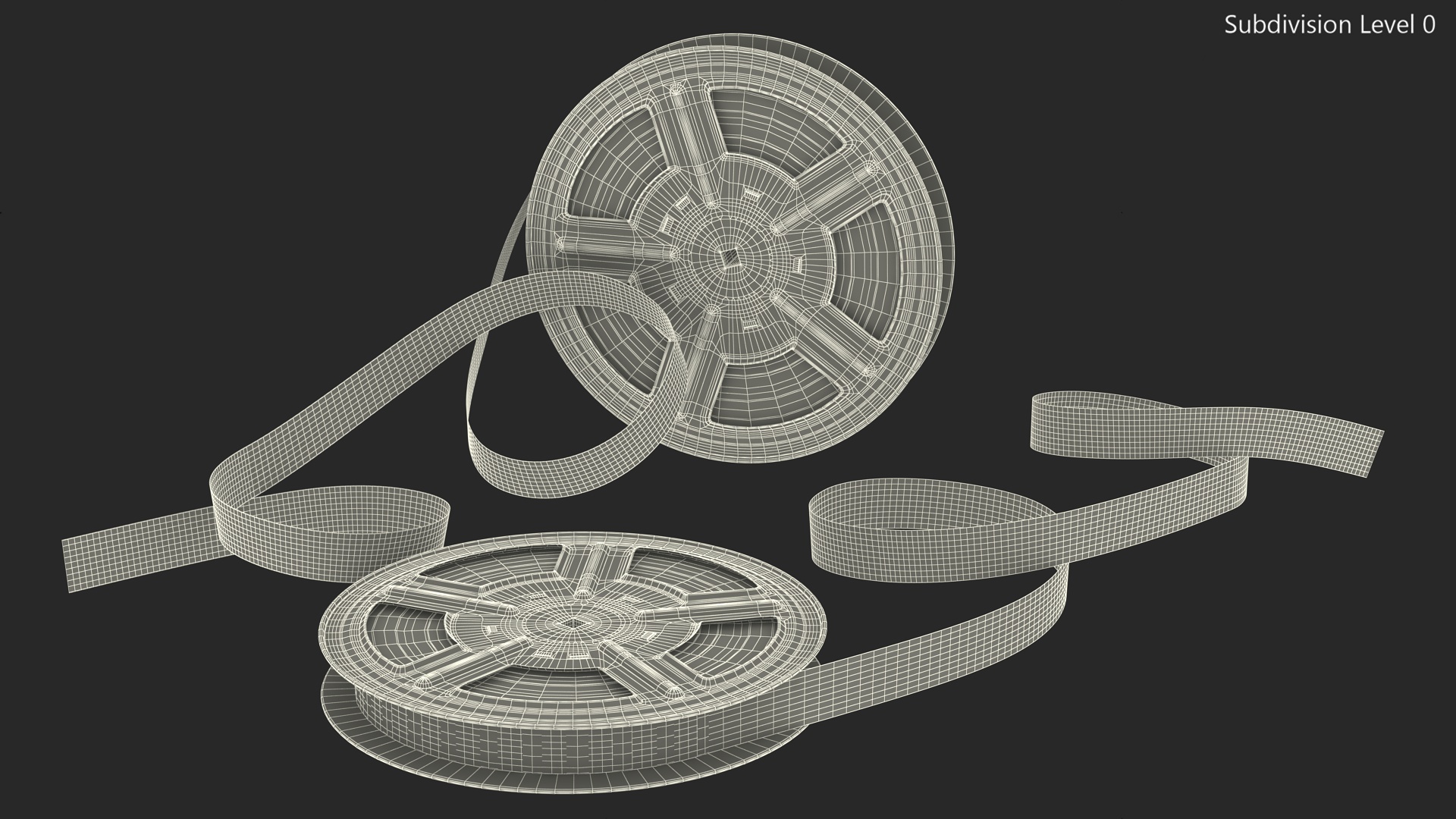 3D model Color Video Film Reel Set