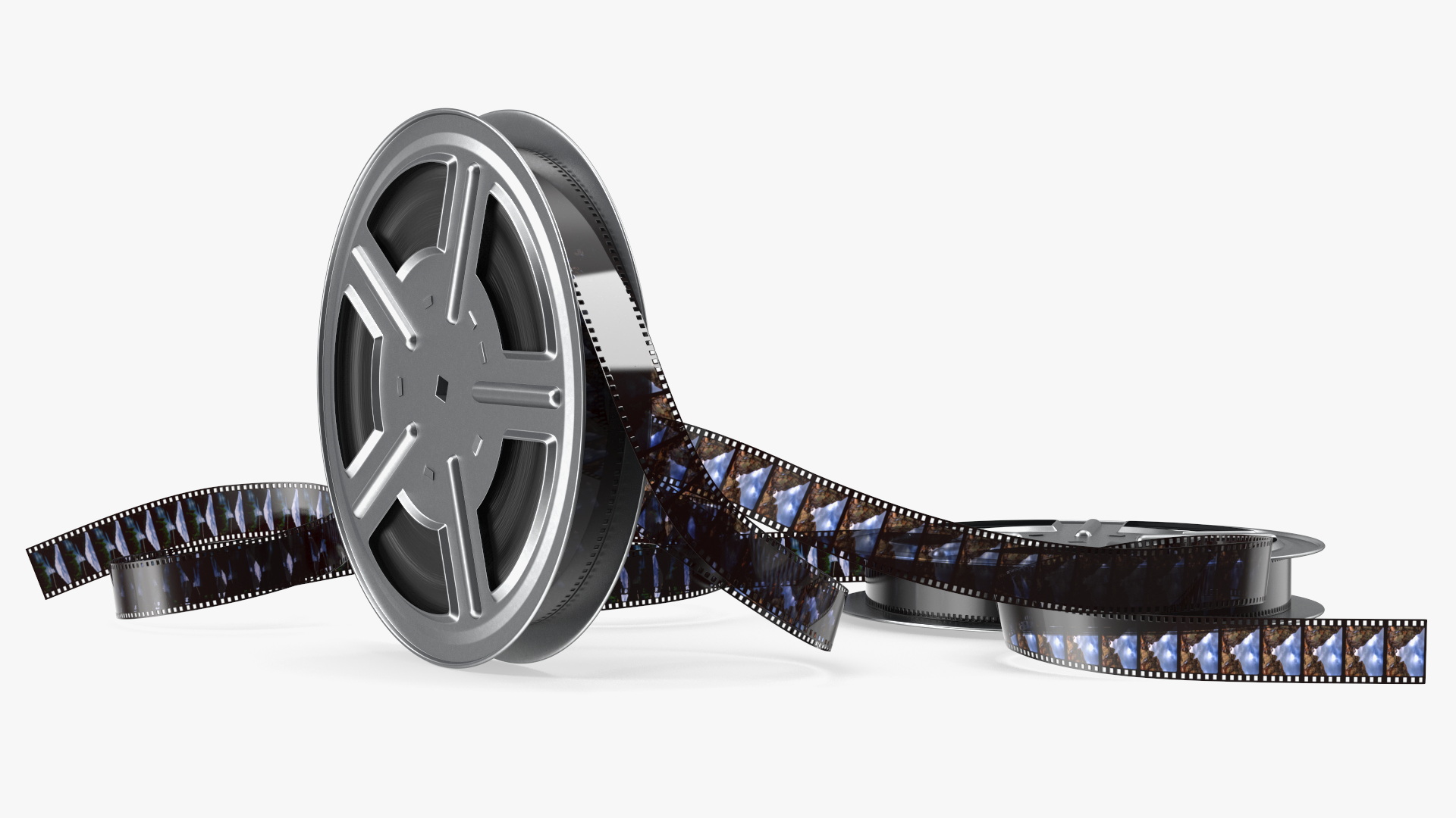 3D model Color Video Film Reel Set