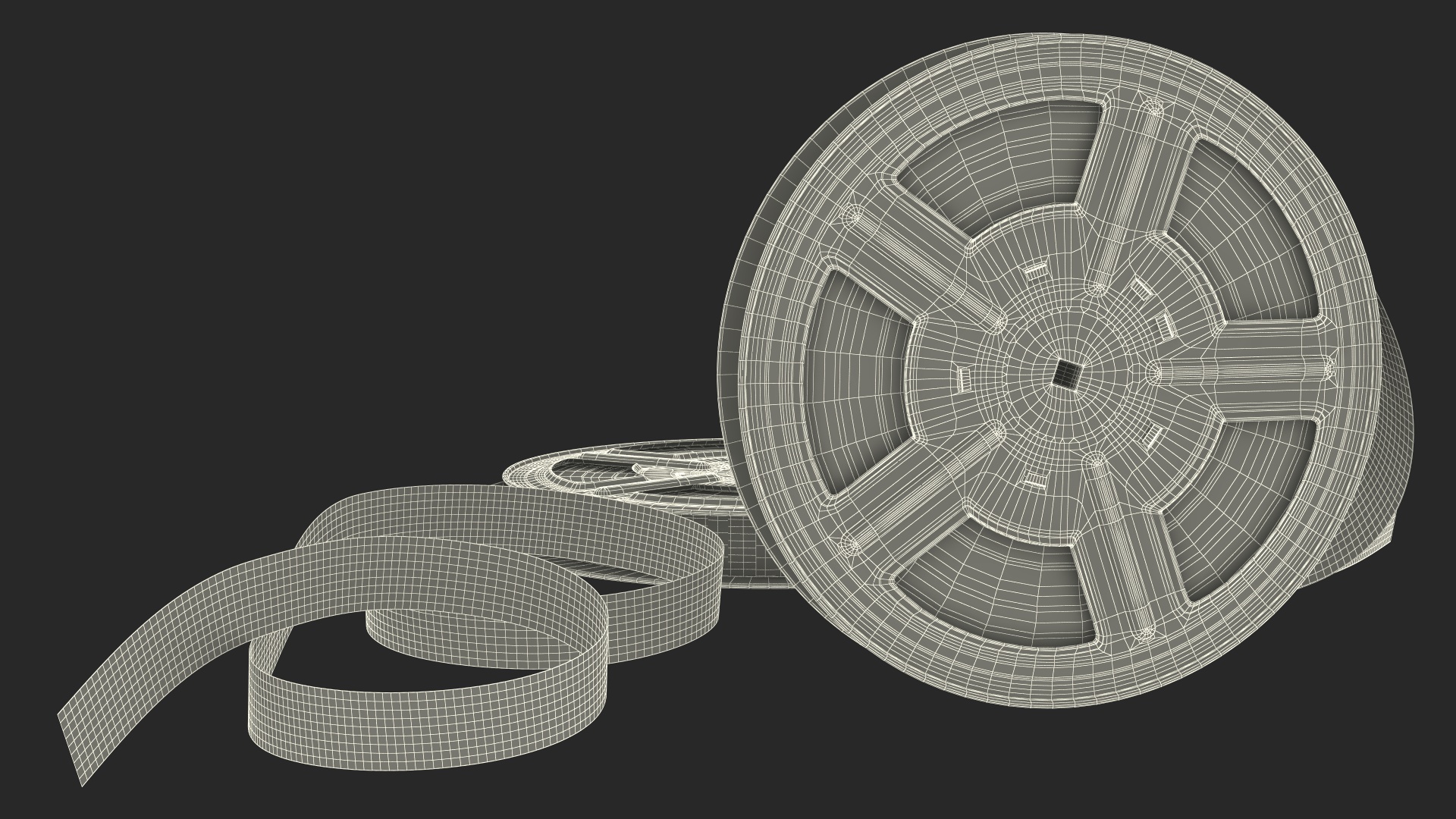 3D model Color Video Film Reel Set
