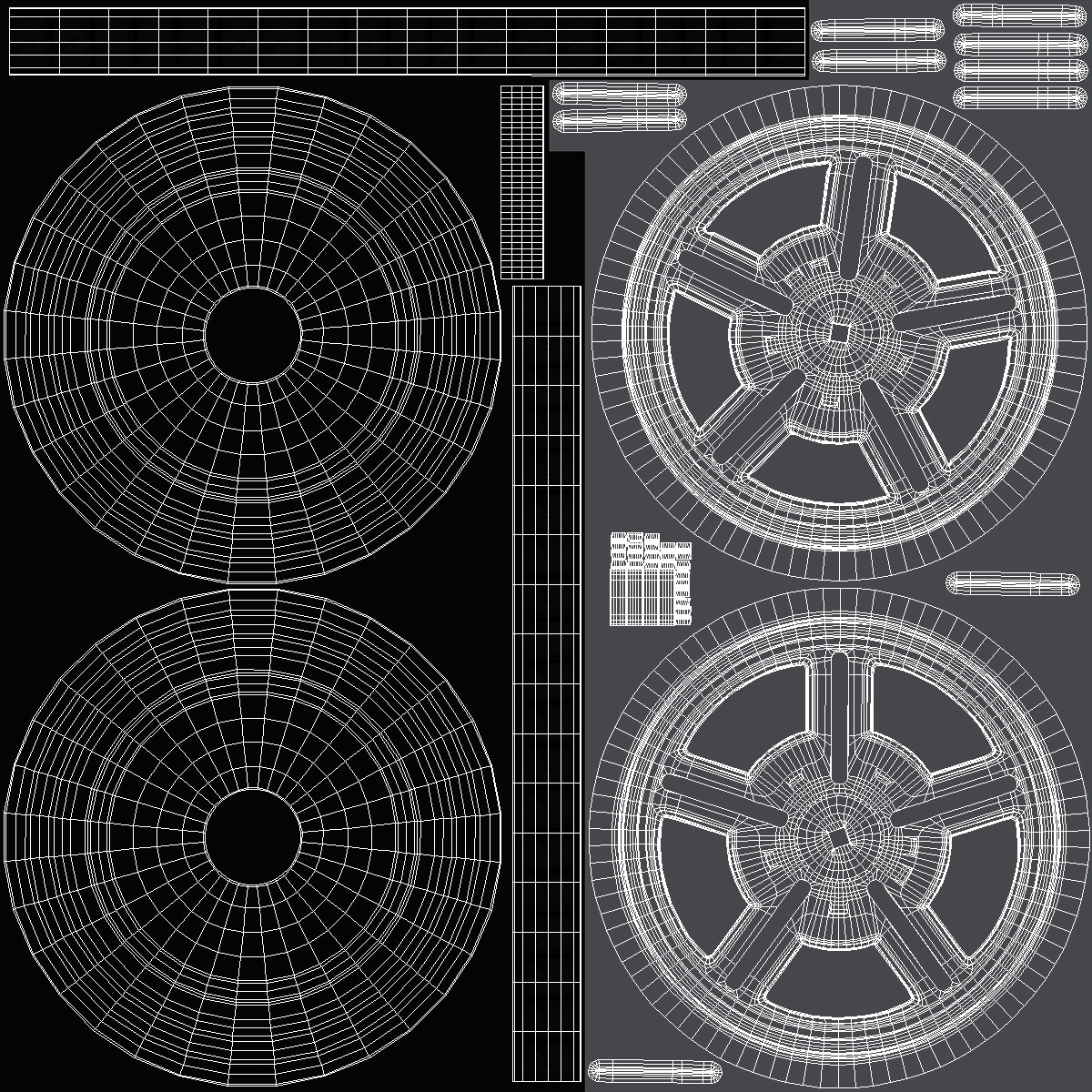 3D model Color Video Film Reel Set