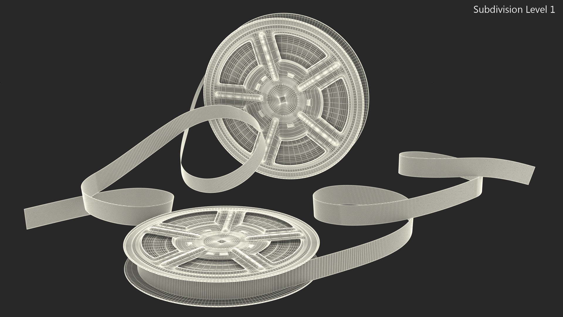 3D model Color Video Film Reel Set