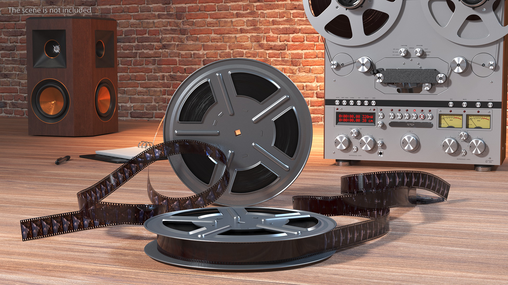 3D model Color Video Film Reel Set