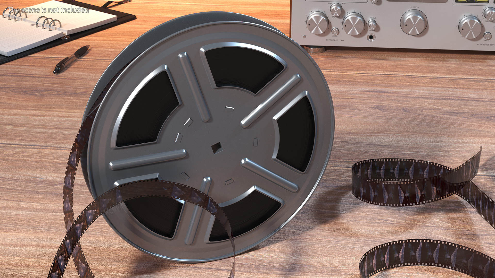 3D model Color Video Film Reel Set