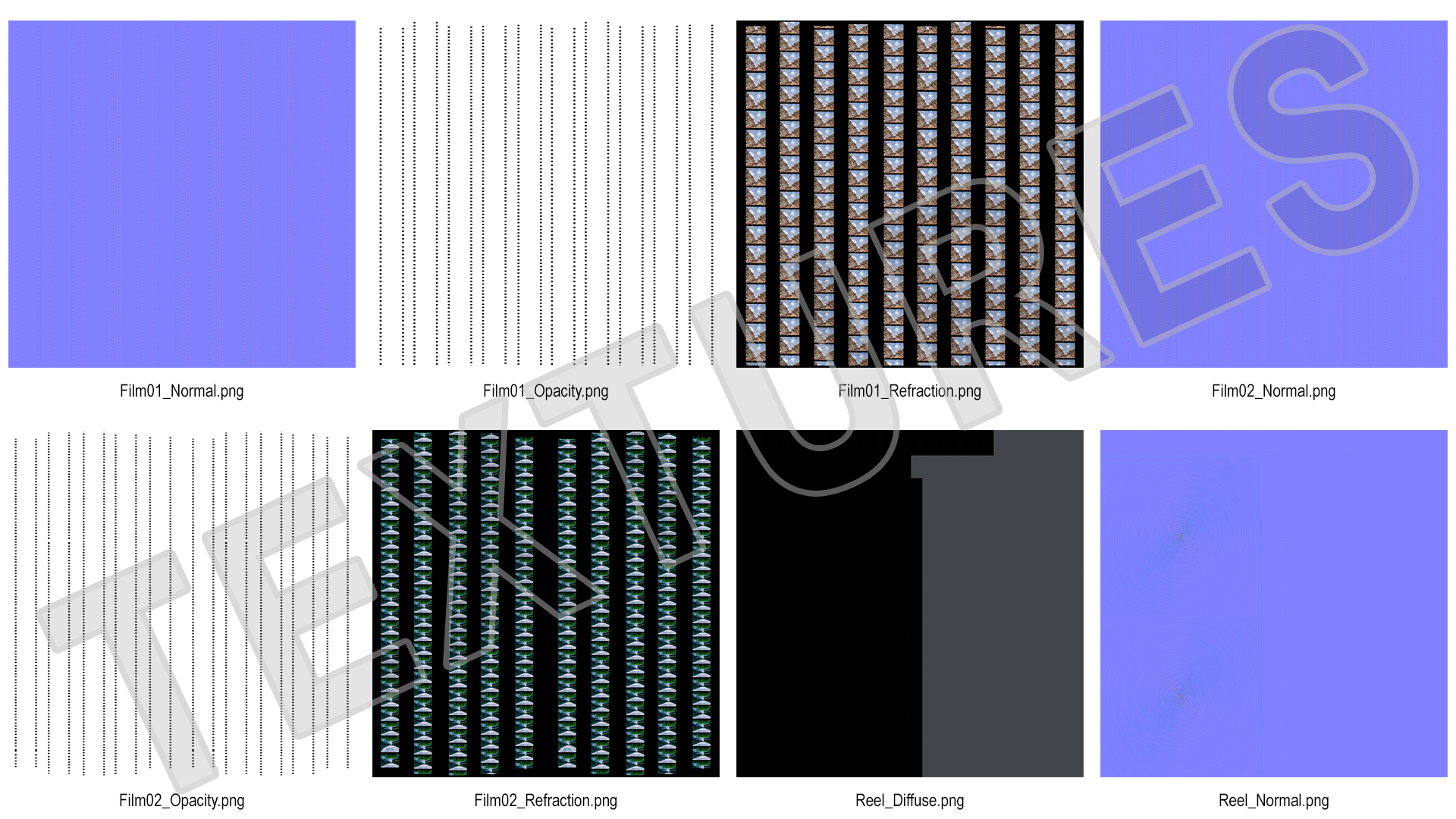 3D model Color Video Film Reel Set