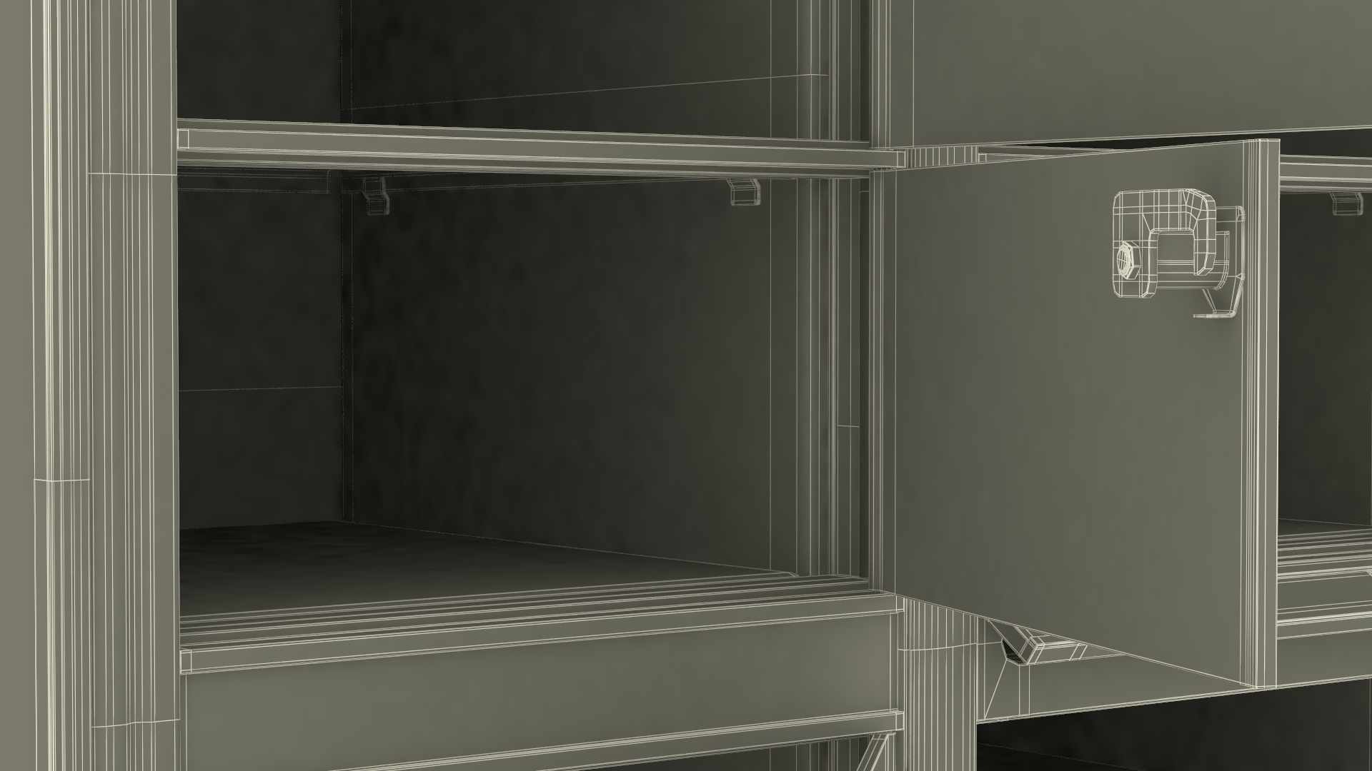 3D Grey Four Door Two Parcel Cluster Mailbox