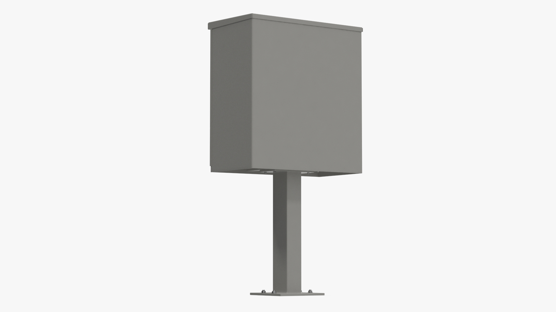 3D Grey Four Door Two Parcel Cluster Mailbox