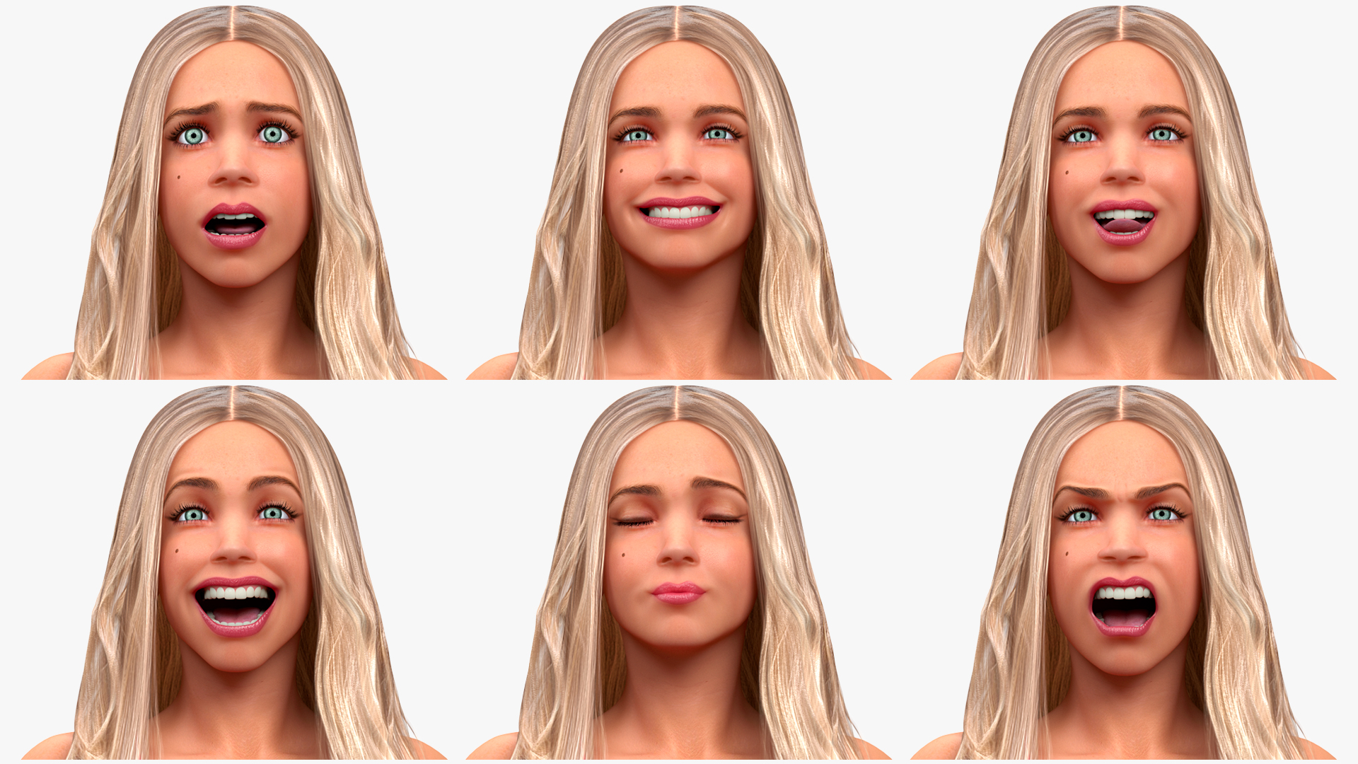 European Woman Beach Style Rigged for Maya 3D