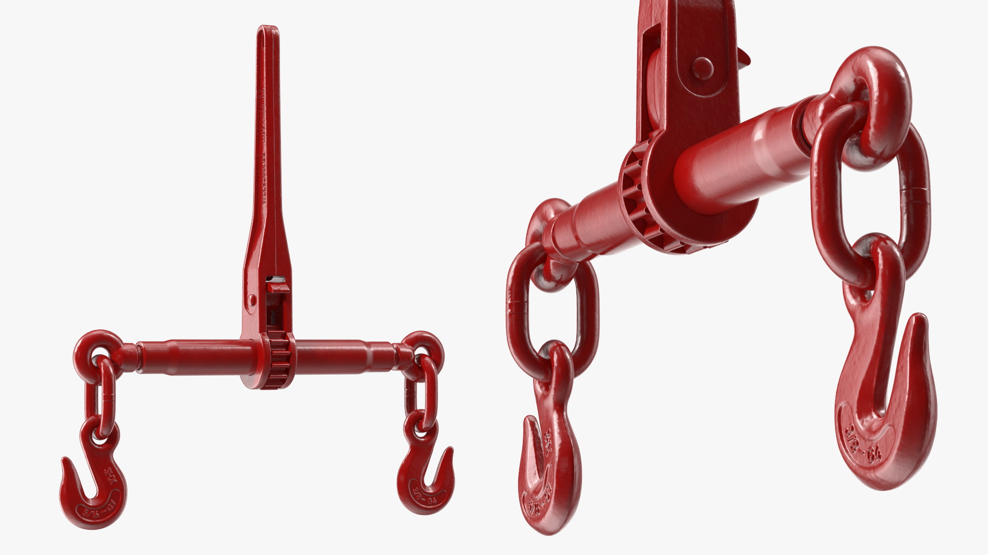 3D Ratchet Load Binder Red model