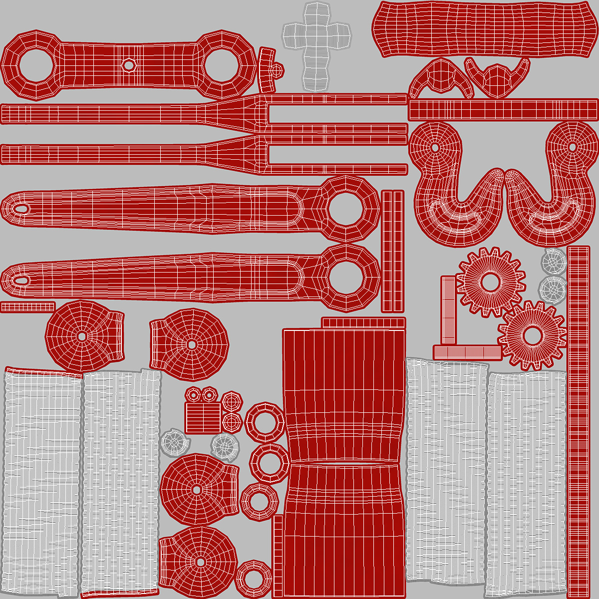 3D Ratchet Load Binder Red model
