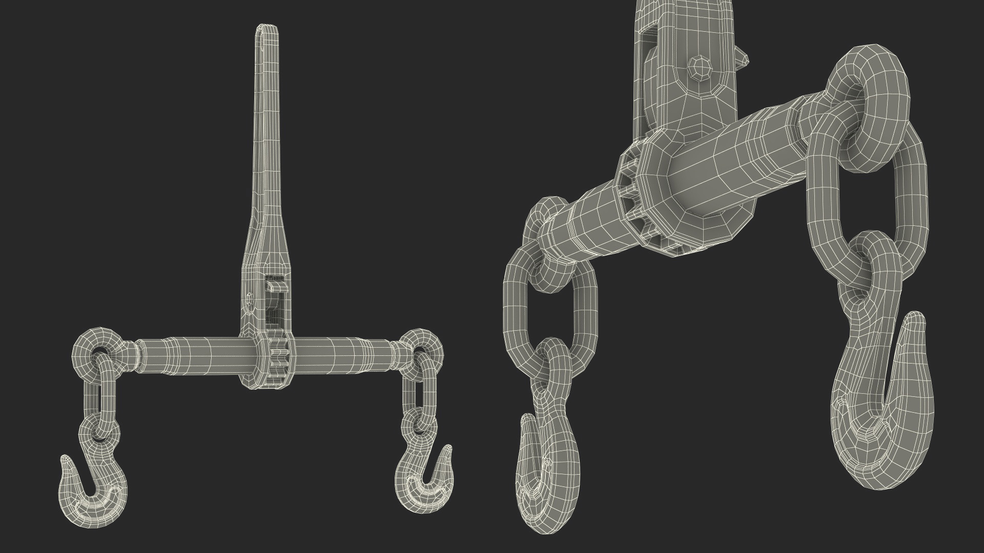 3D Ratchet Load Binder Red model