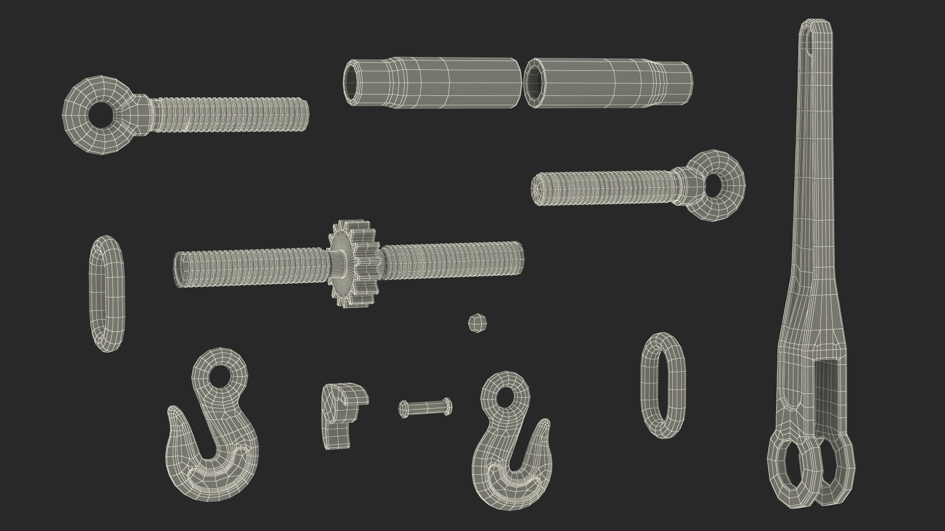 3D Ratchet Load Binder Red model