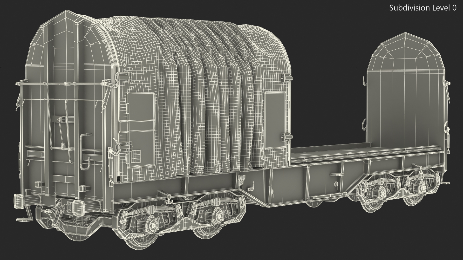 3D Tarpaulin Freight Wagon No Interior Clear