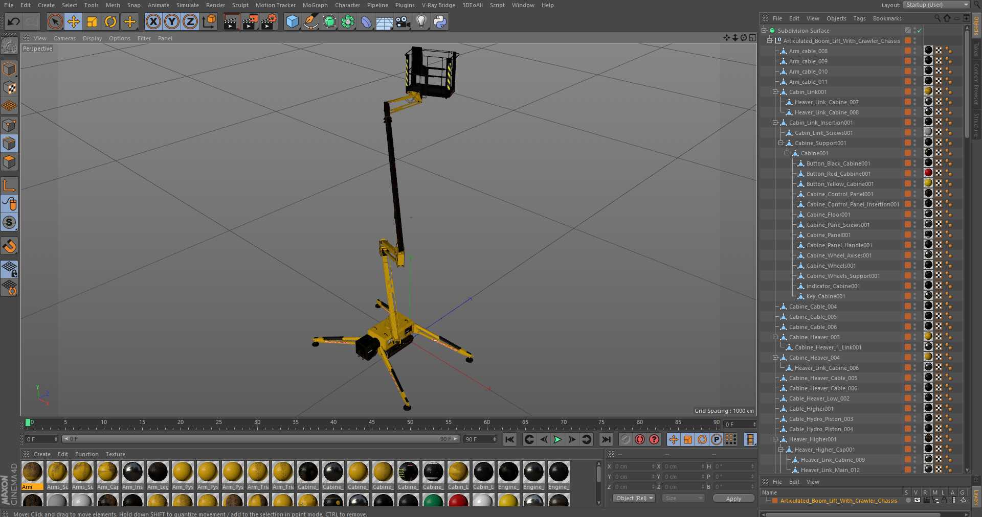 Articulated Boom Lift With Crawler Chassis 3D