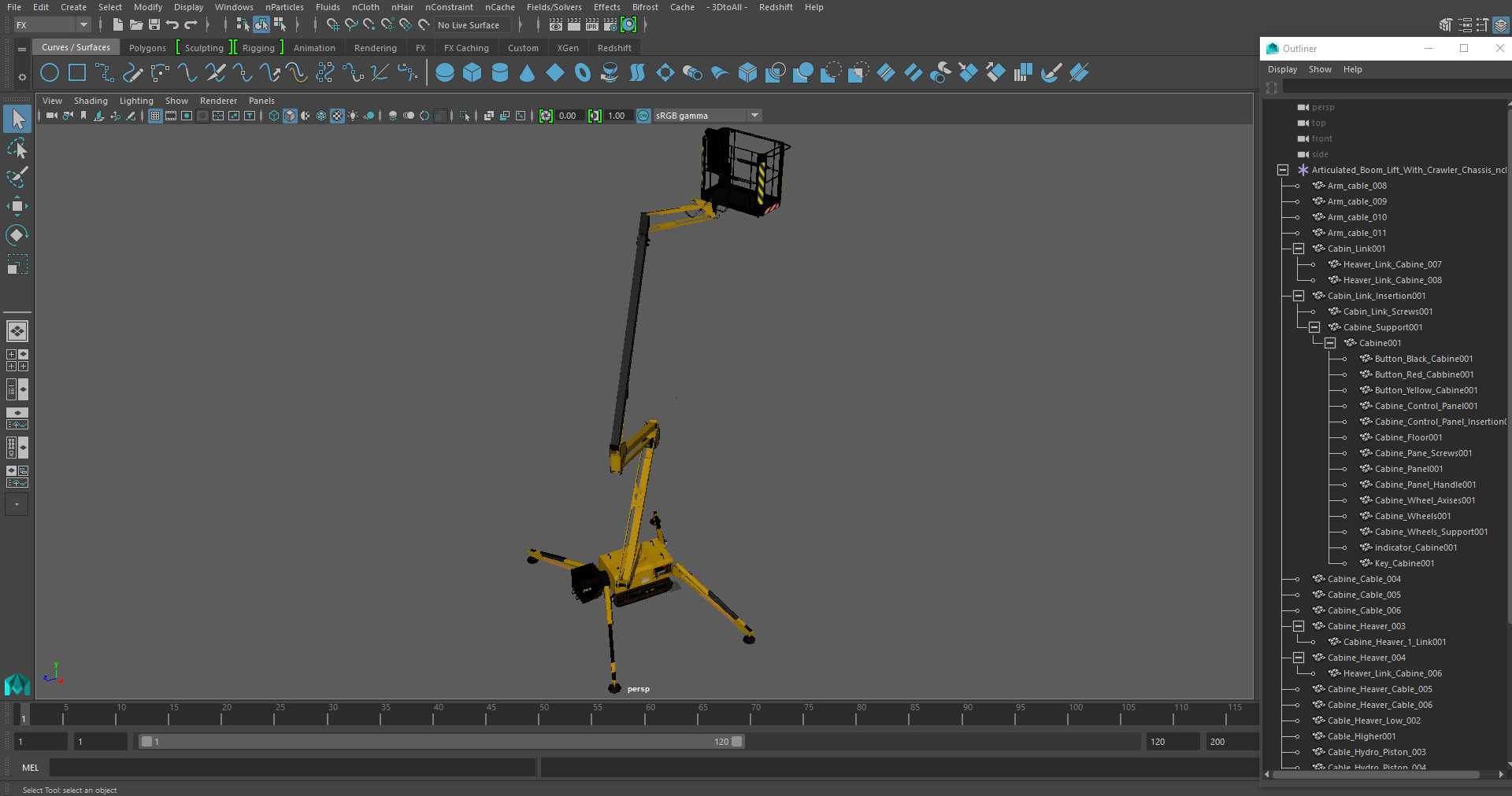 Articulated Boom Lift With Crawler Chassis 3D