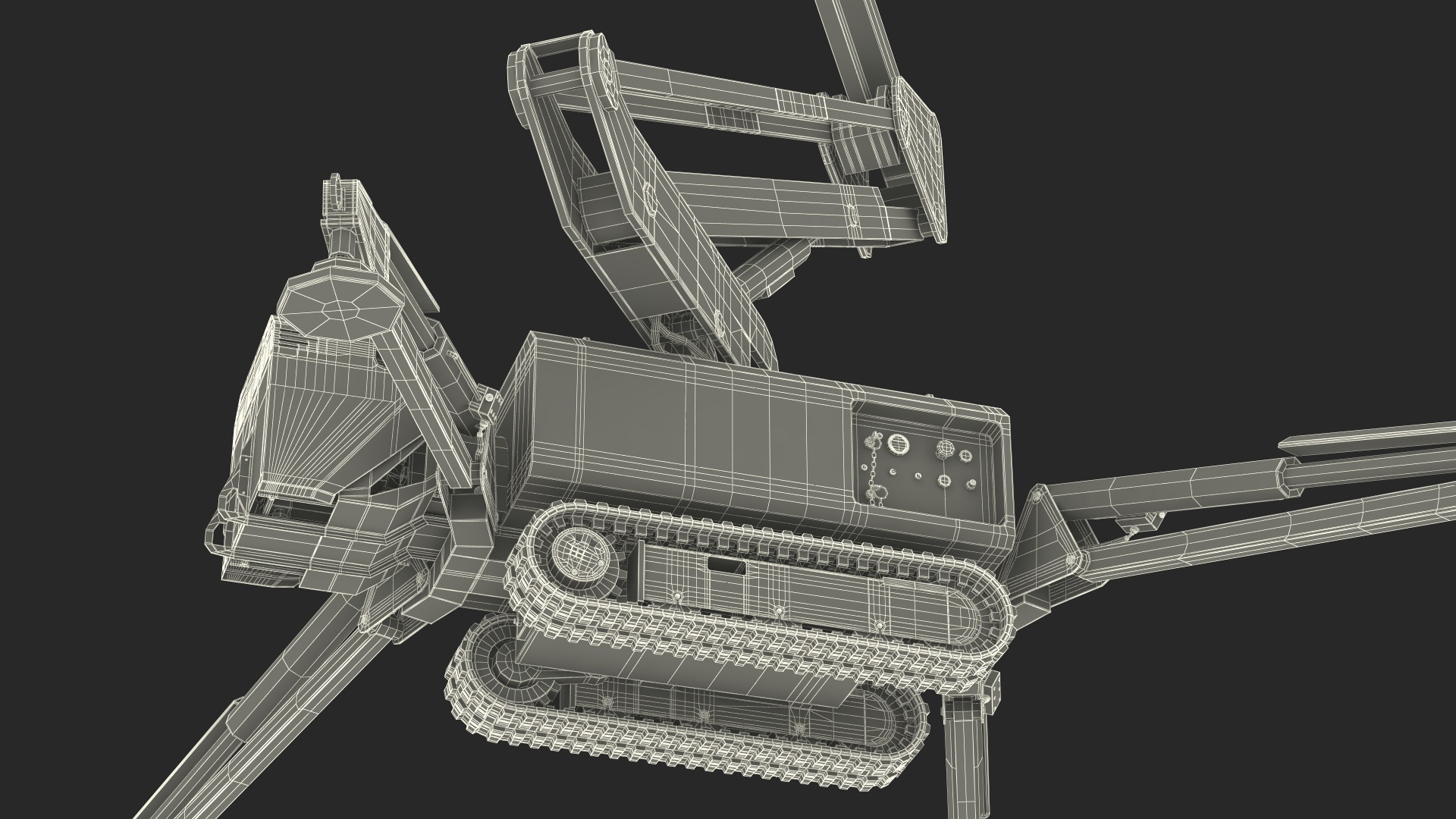 Articulated Boom Lift With Crawler Chassis 3D