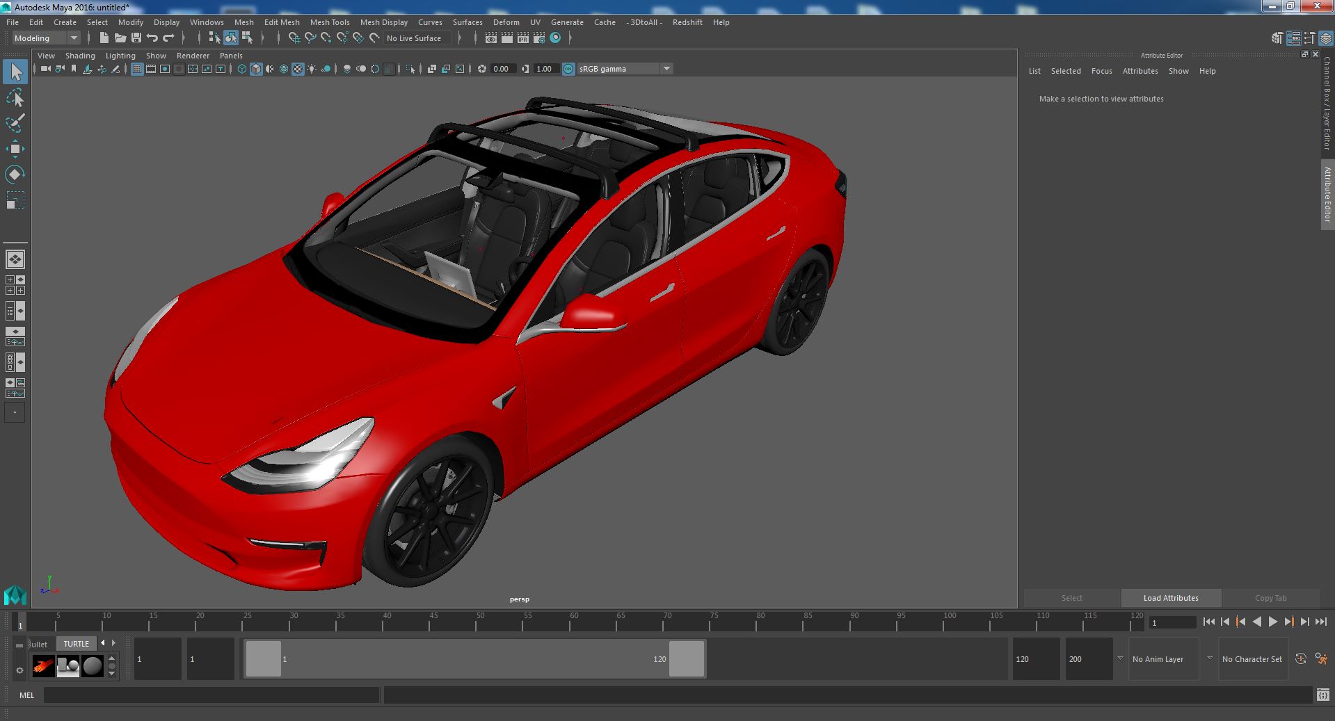 3D model Tesla with Roof Rack