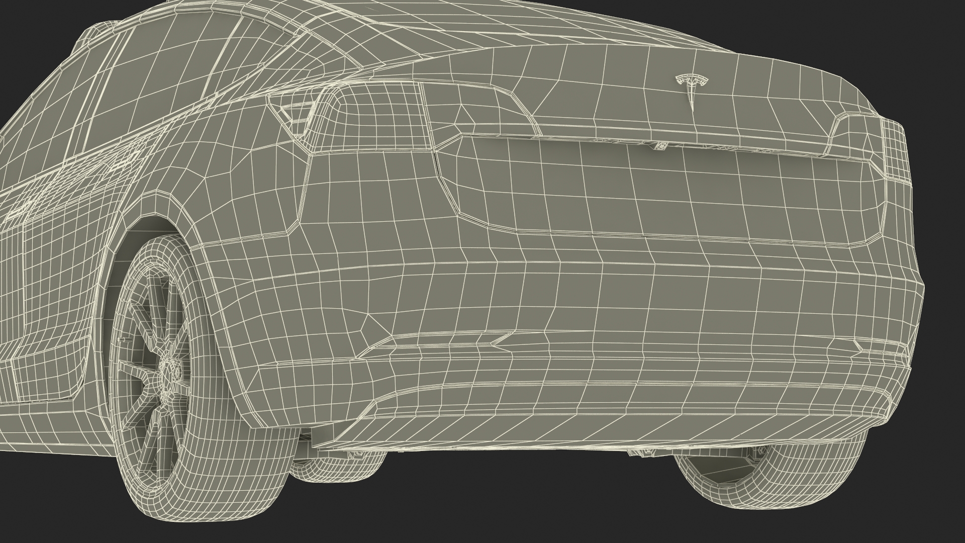 3D model Tesla with Roof Rack
