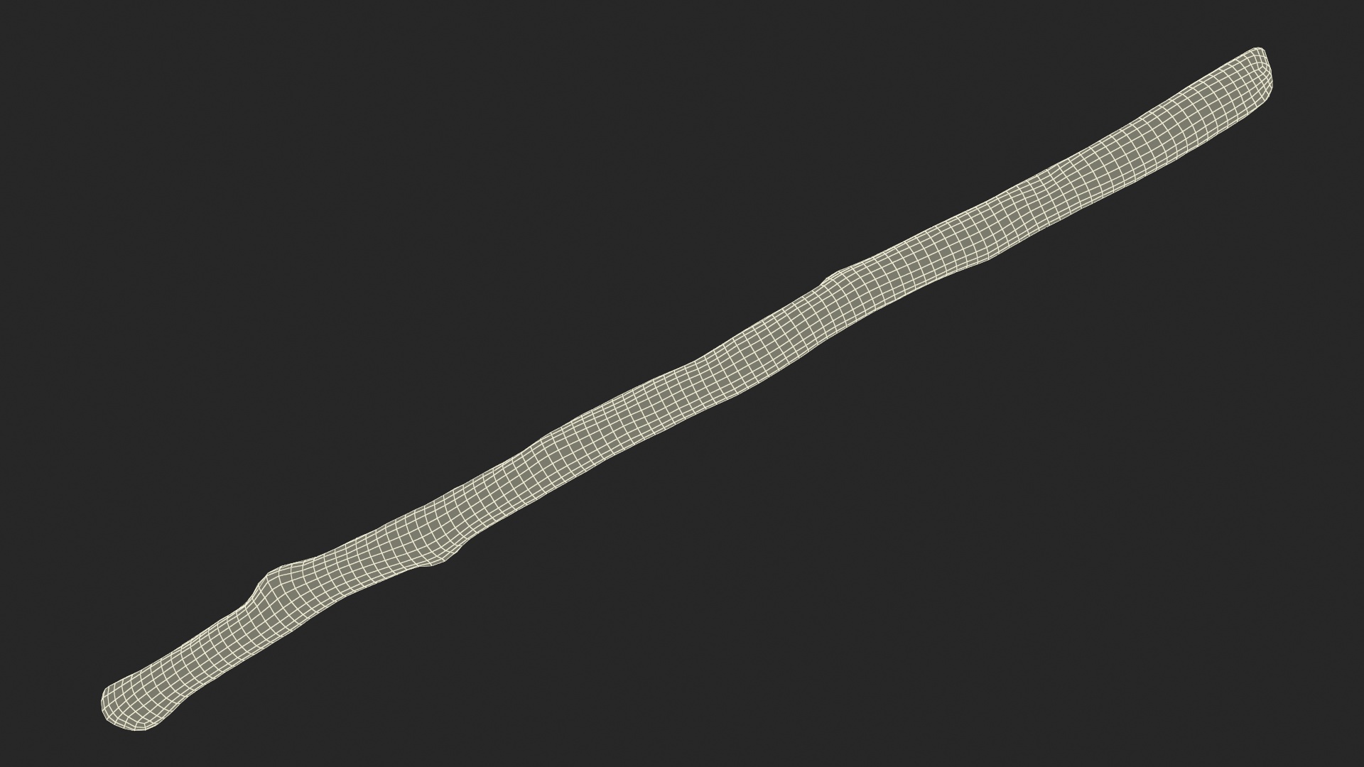 3D Single White Birch Pole model