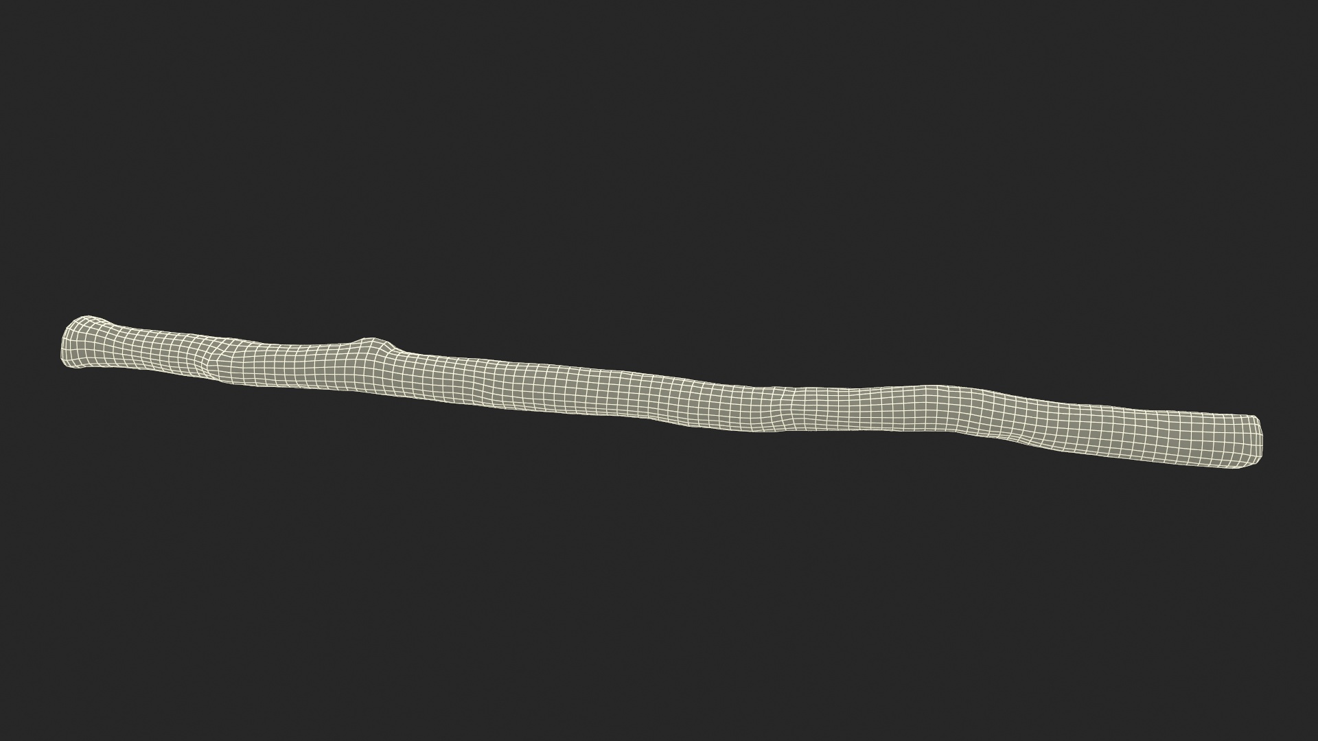 3D Single White Birch Pole model