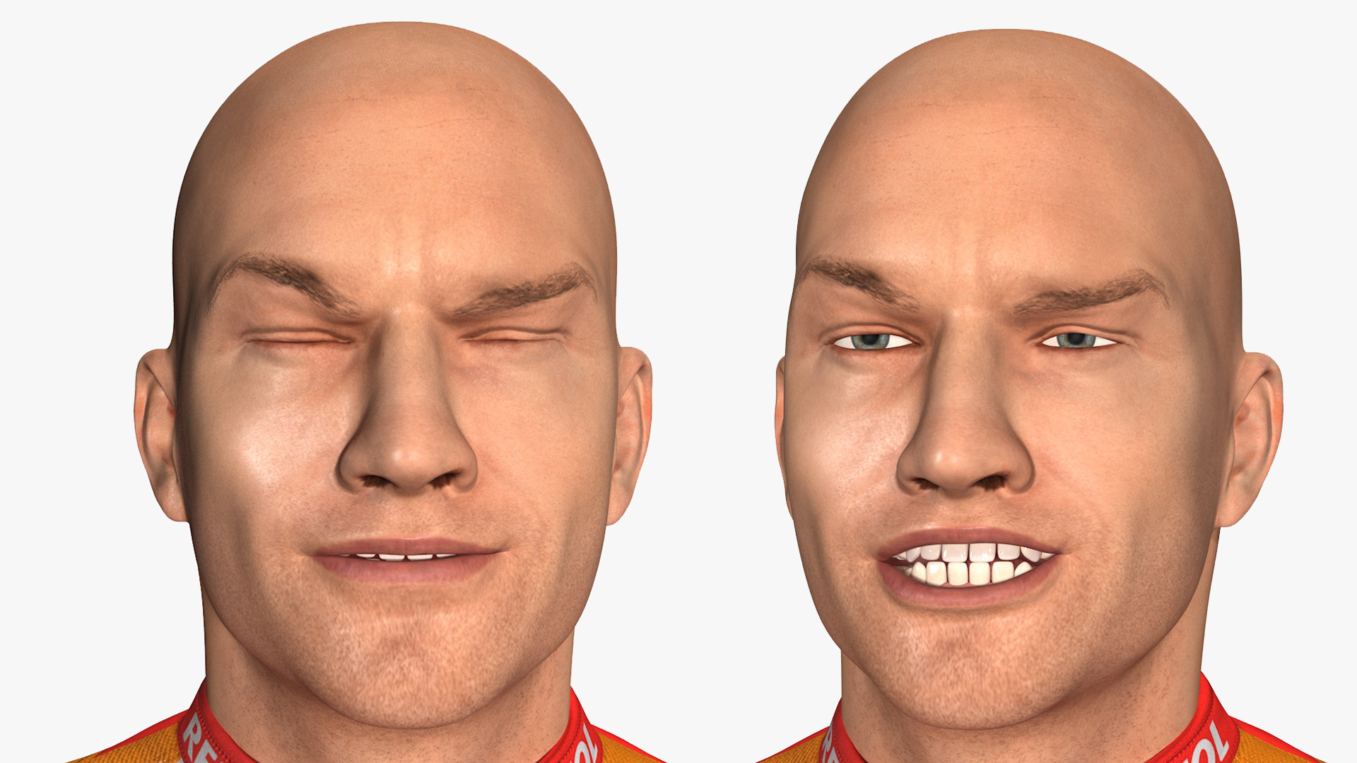Bike Rider in Honda Motorcycle Race Suit Rigged 3D