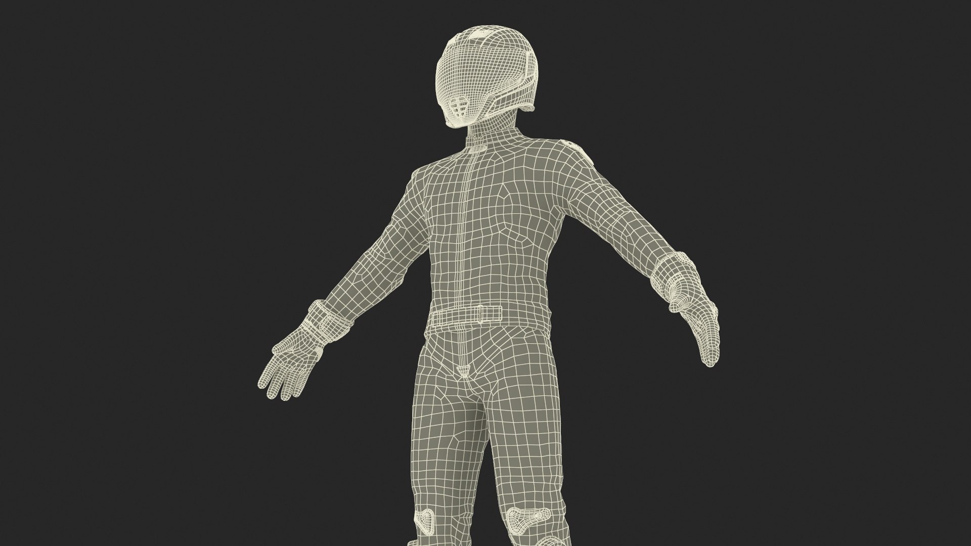 Bike Rider in Honda Motorcycle Race Suit Rigged 3D